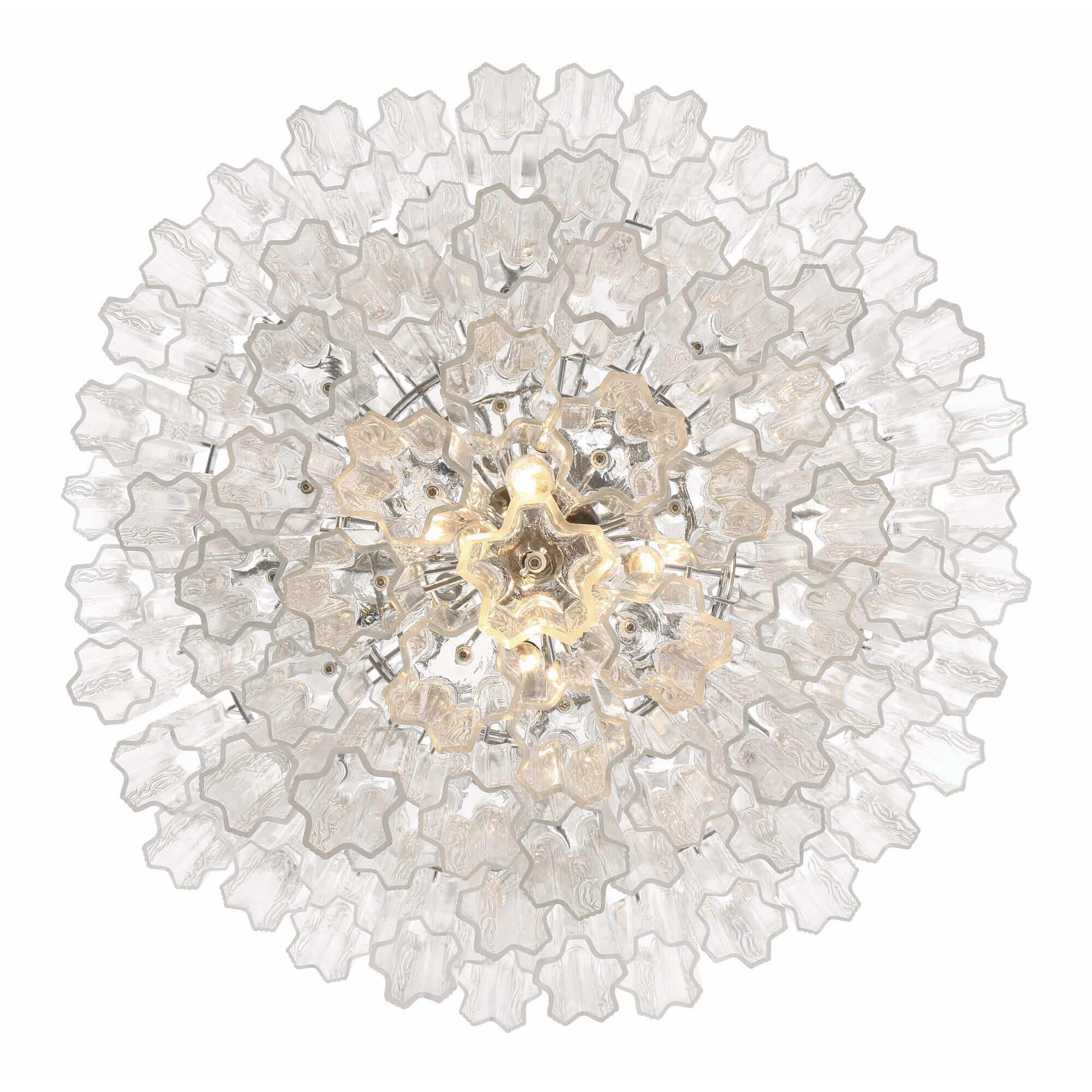 Shown in Polished Chrome finish and Tronchi Glass Clear crystal