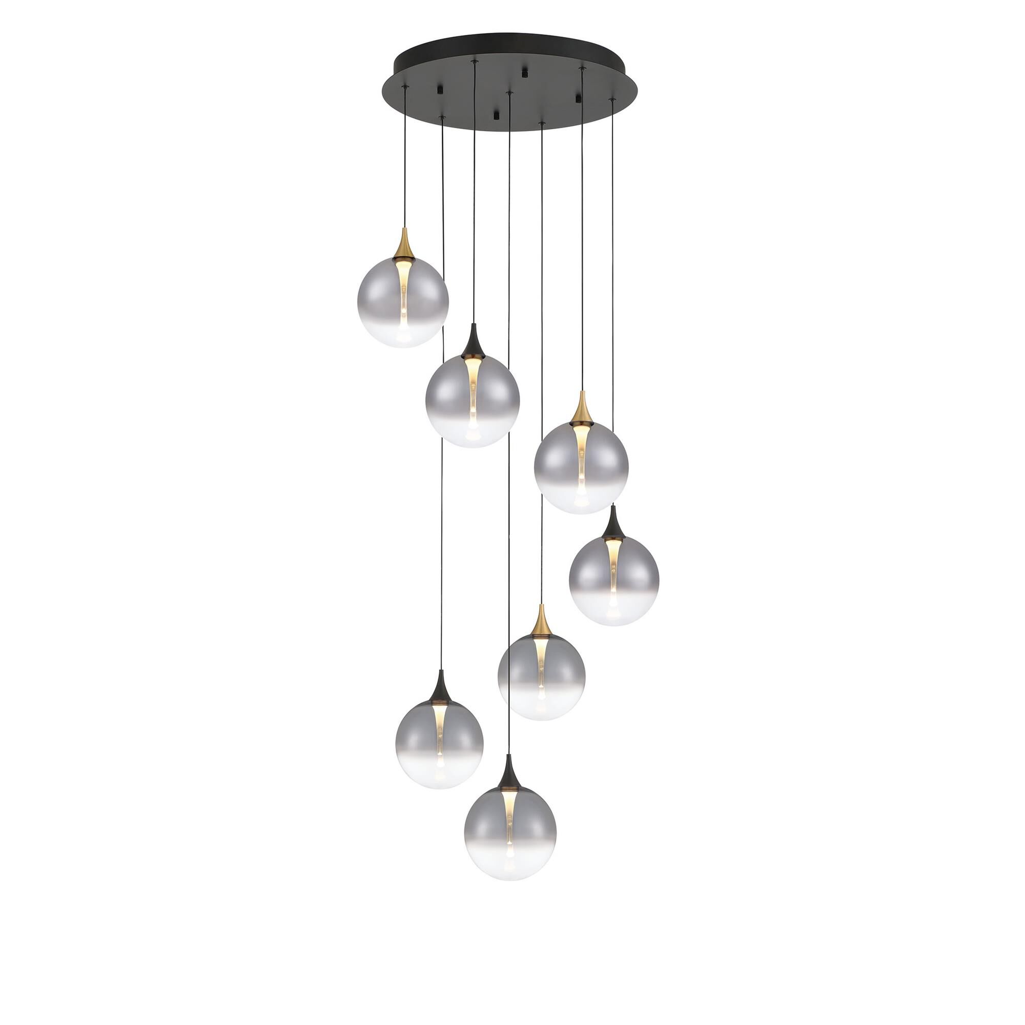 Shown in Gold-Black finish and Smoked glass