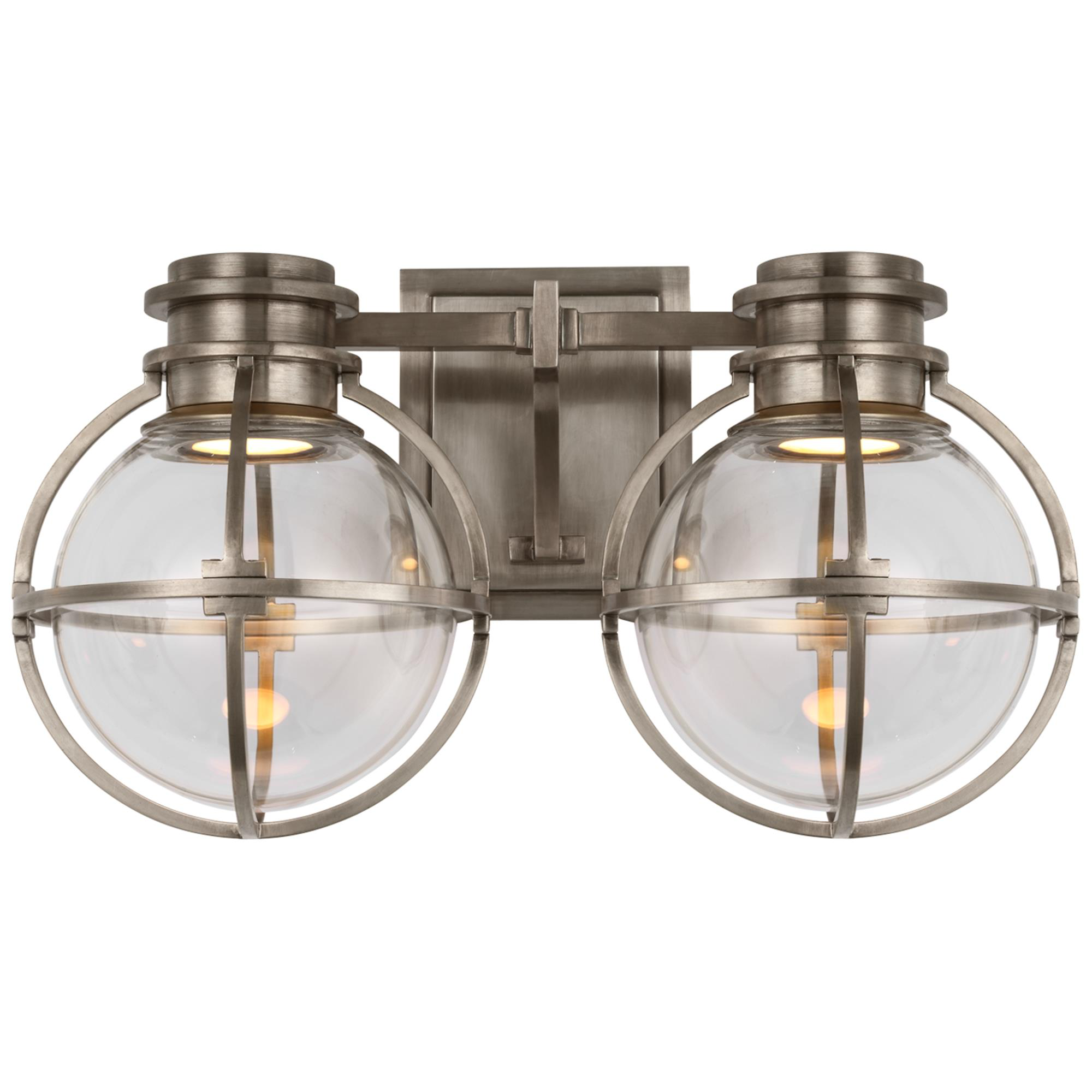 Shown in Antique Nickel finish and Clear Glass shade