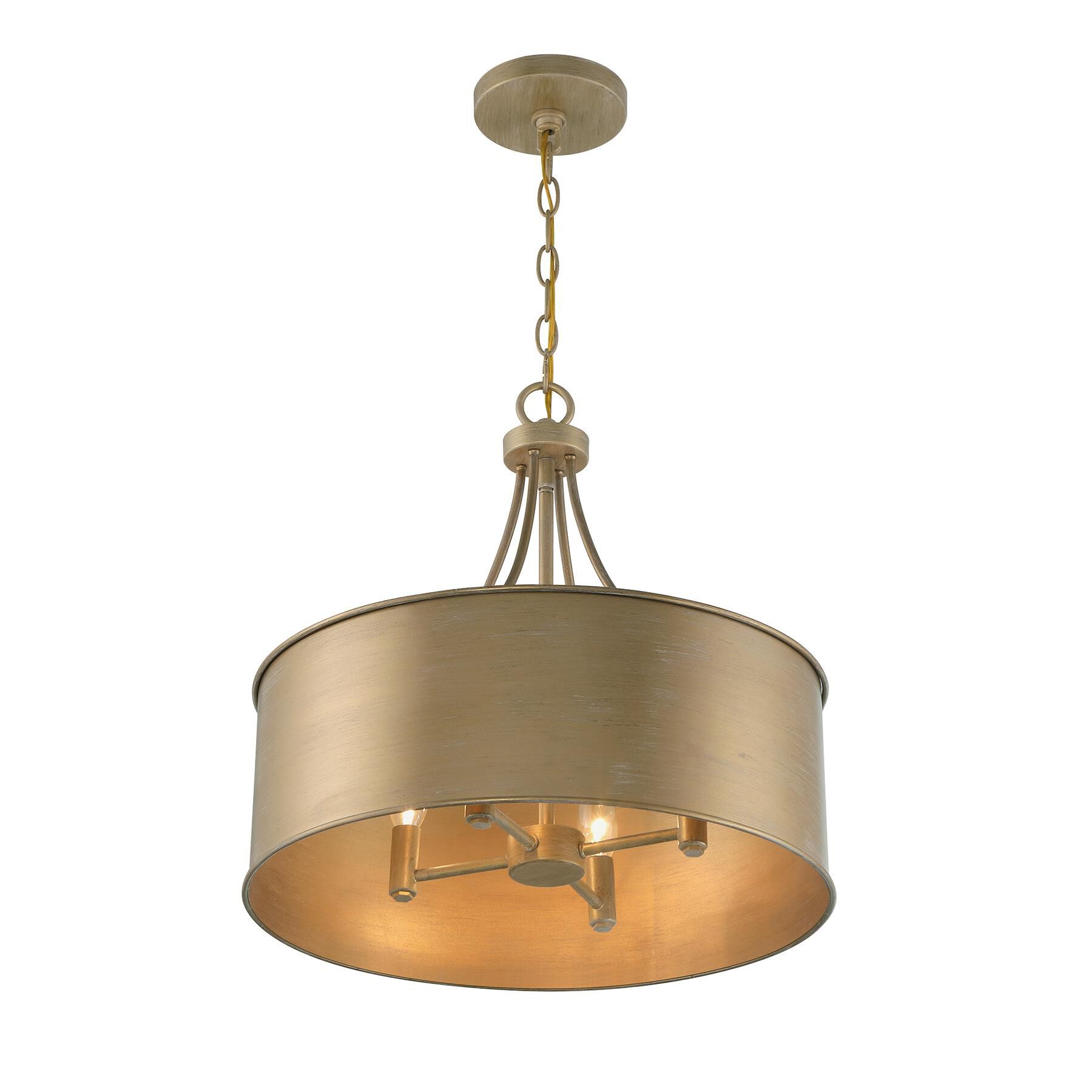 Shown in Brushed Gold finish and Metal shade