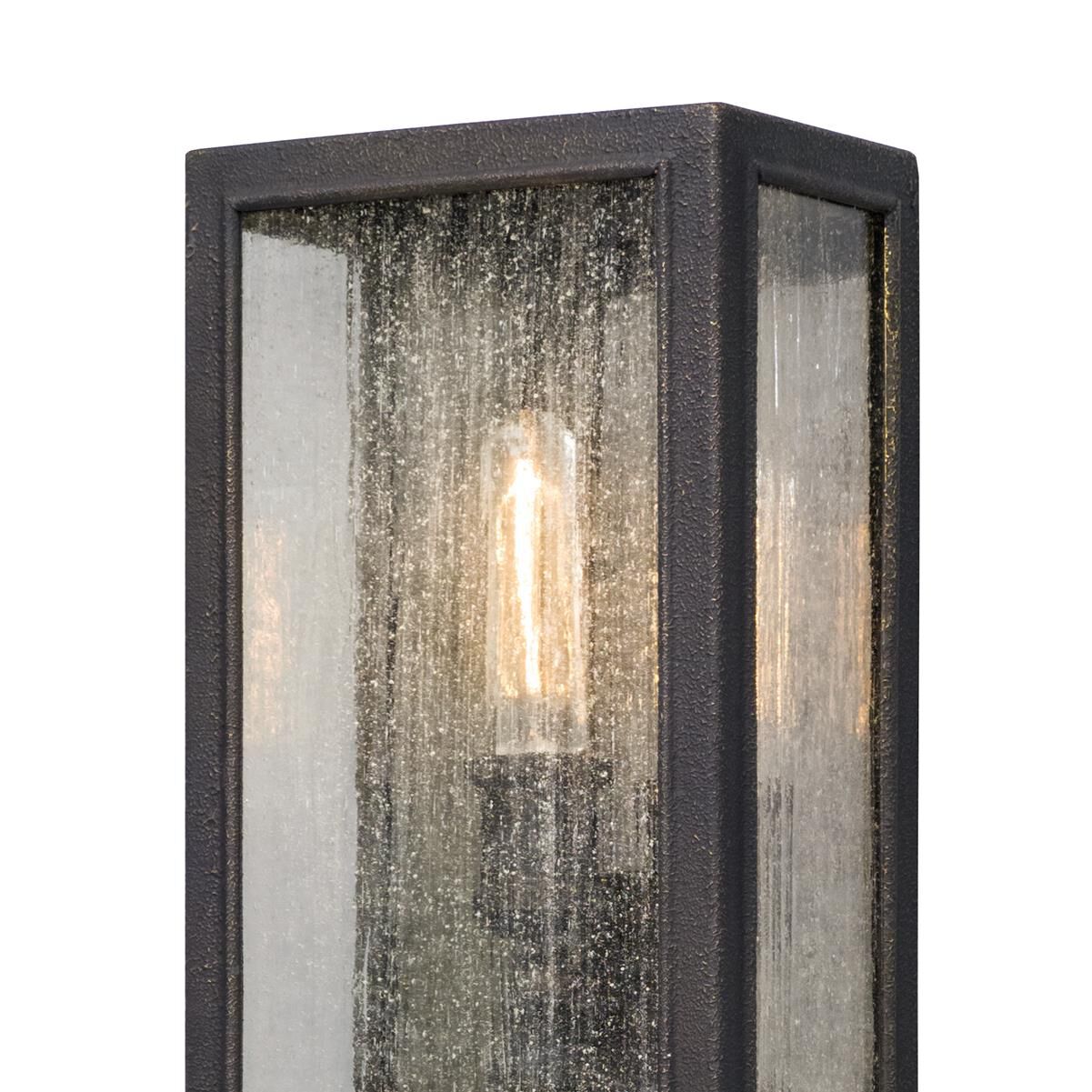 Shown in Vintage Bronze finish and Seeded Clear glass