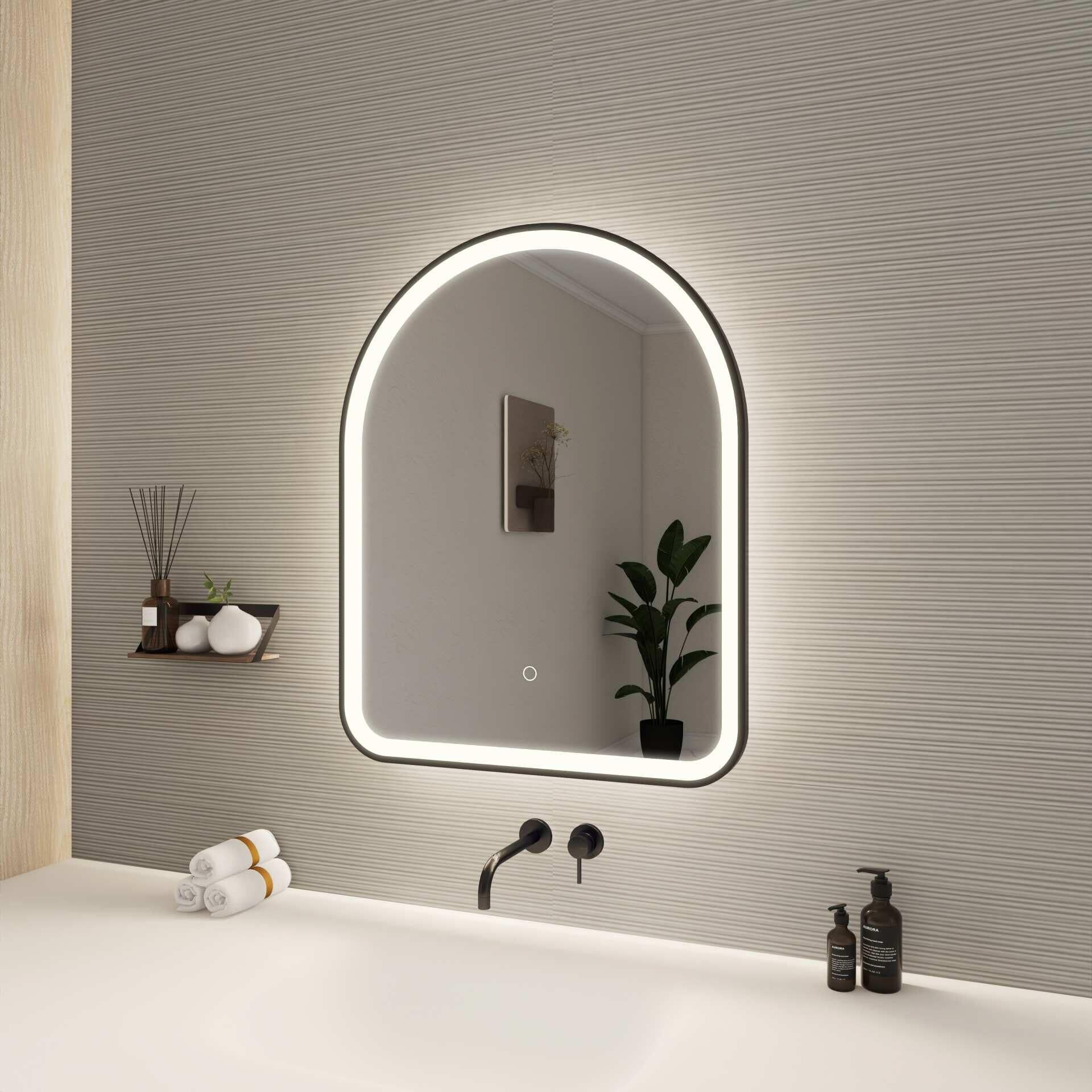 Harmoni 30 Inch Arched LED Lighted Mirror by Elegant Decor