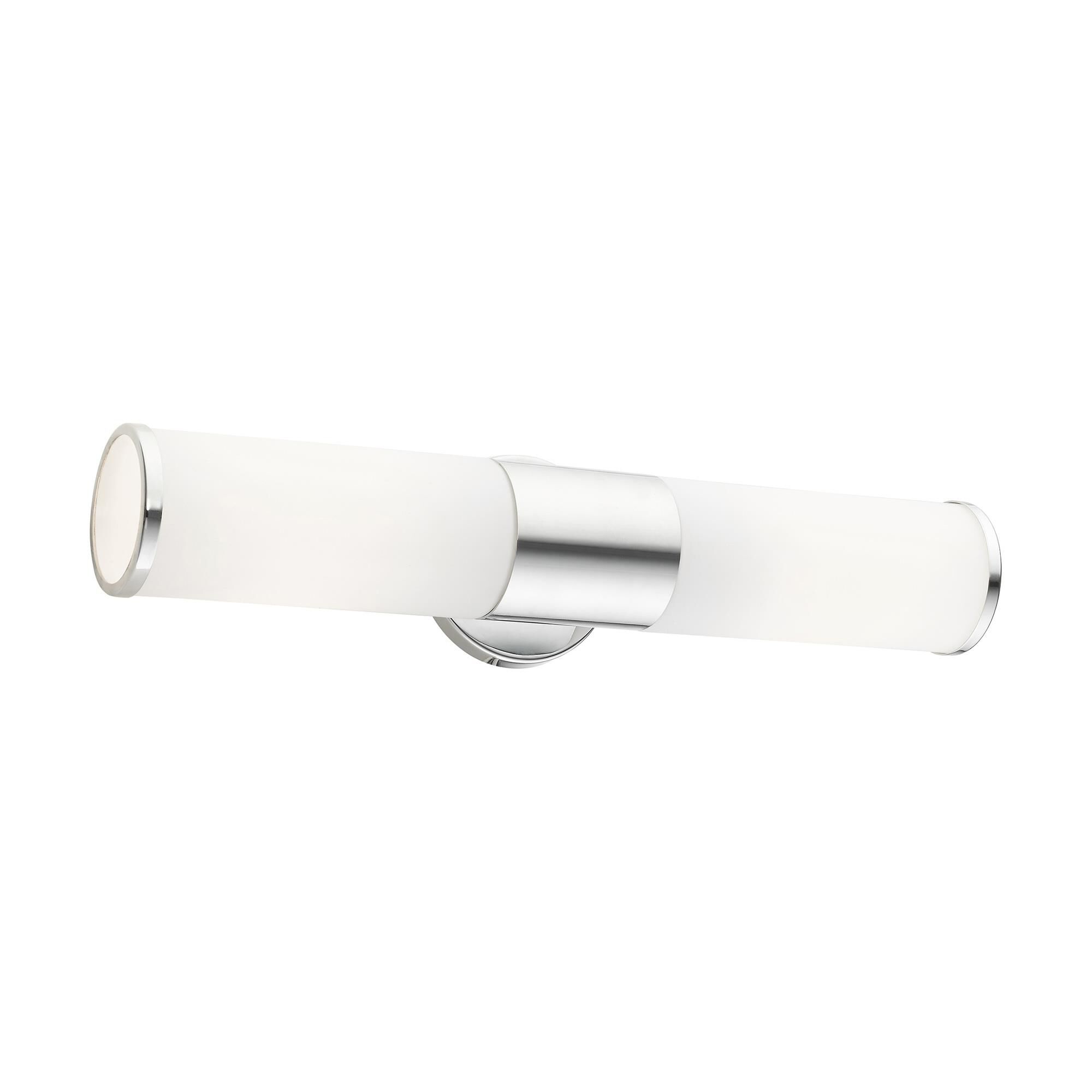 Shown in Polished Chrome finish and Satin Opal White glass