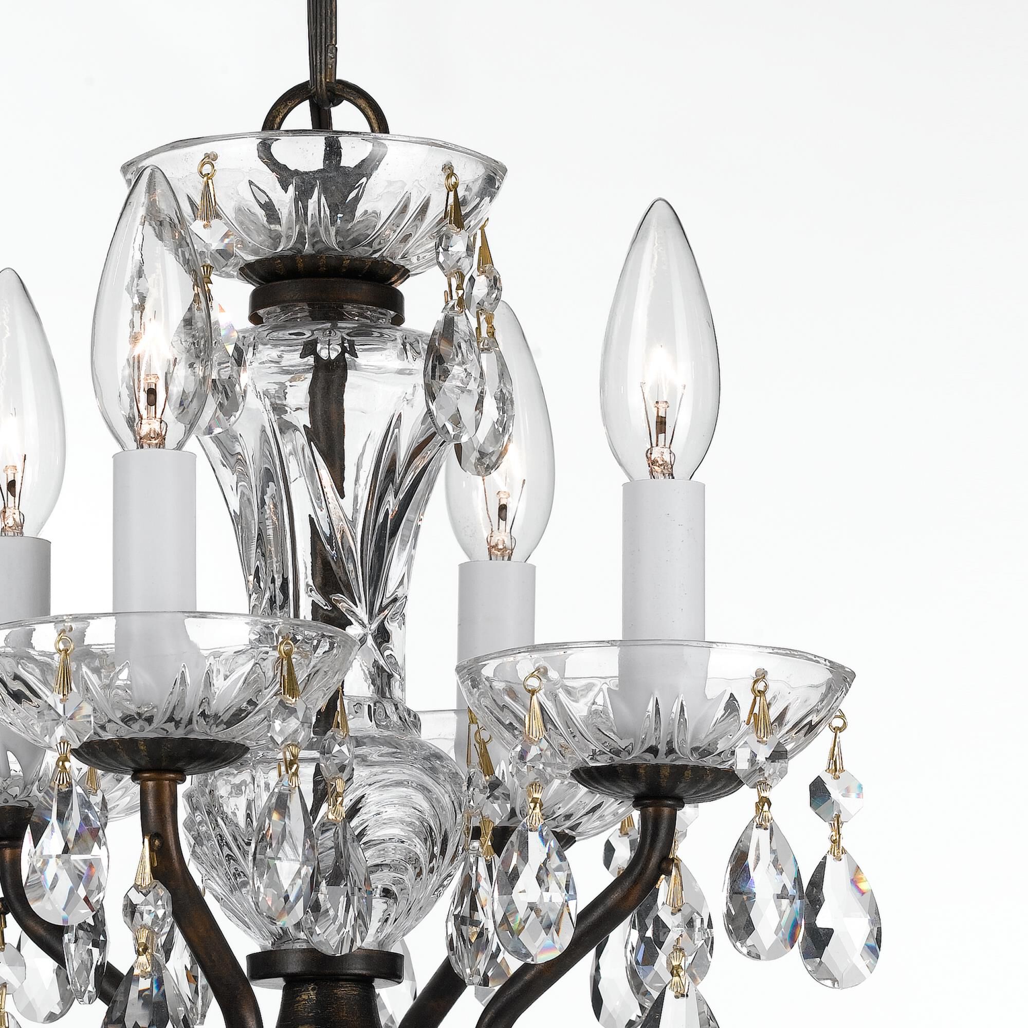 Shown in English Bronze finish and Clear Italian crystal