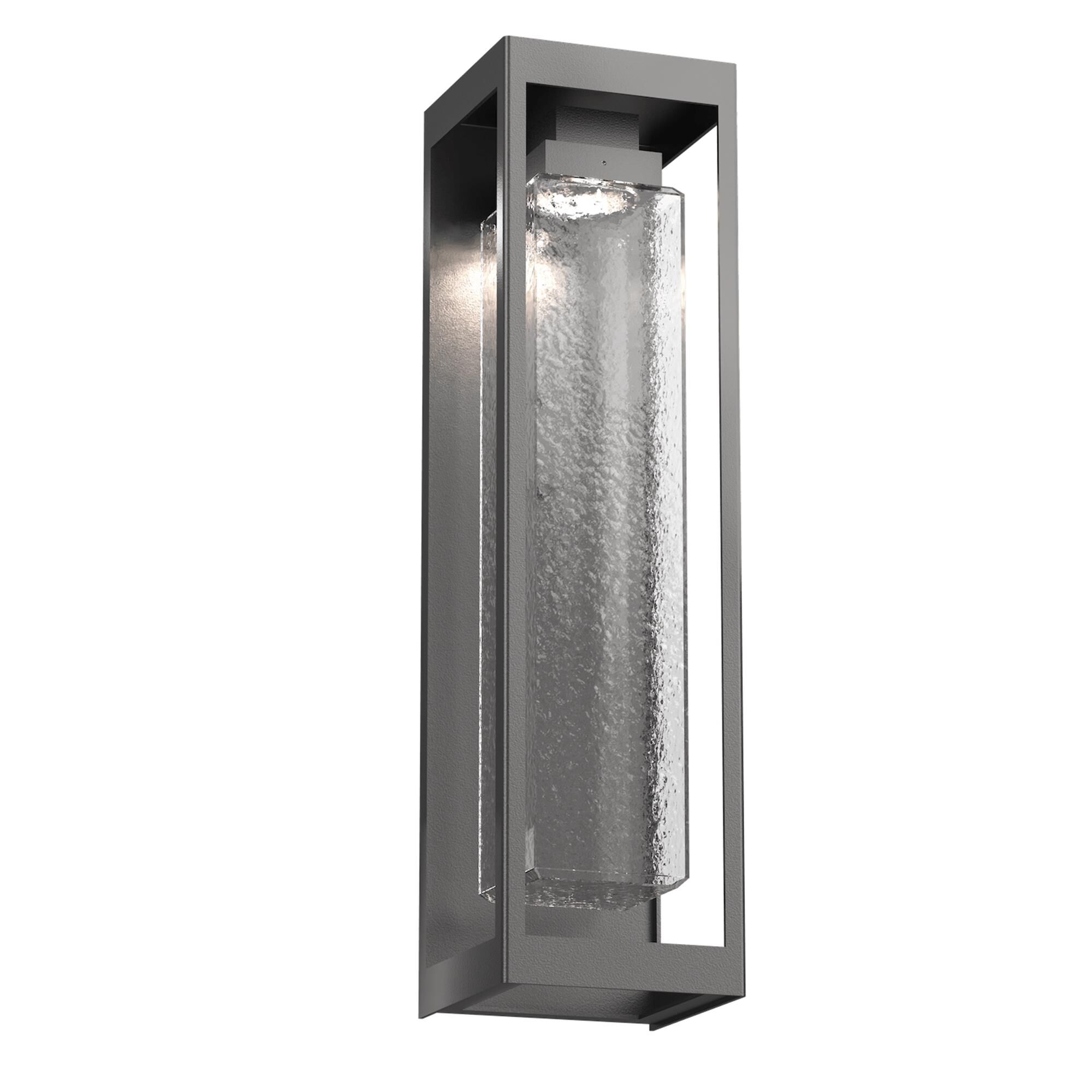 Shown in Argento Grey finish and Clear Hammered glass