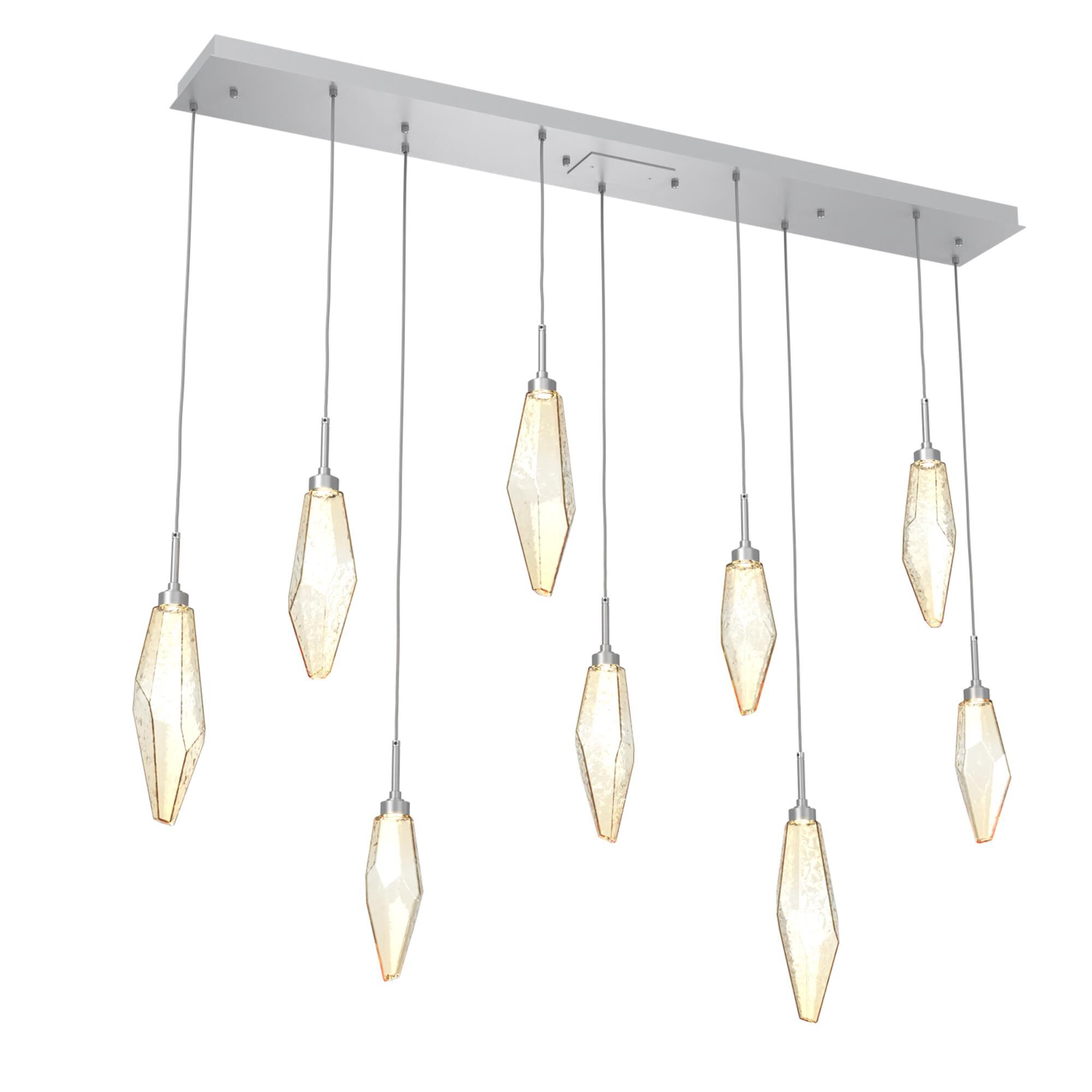 Shown in Classic Silver finish and Chilled Blown And Amber glass