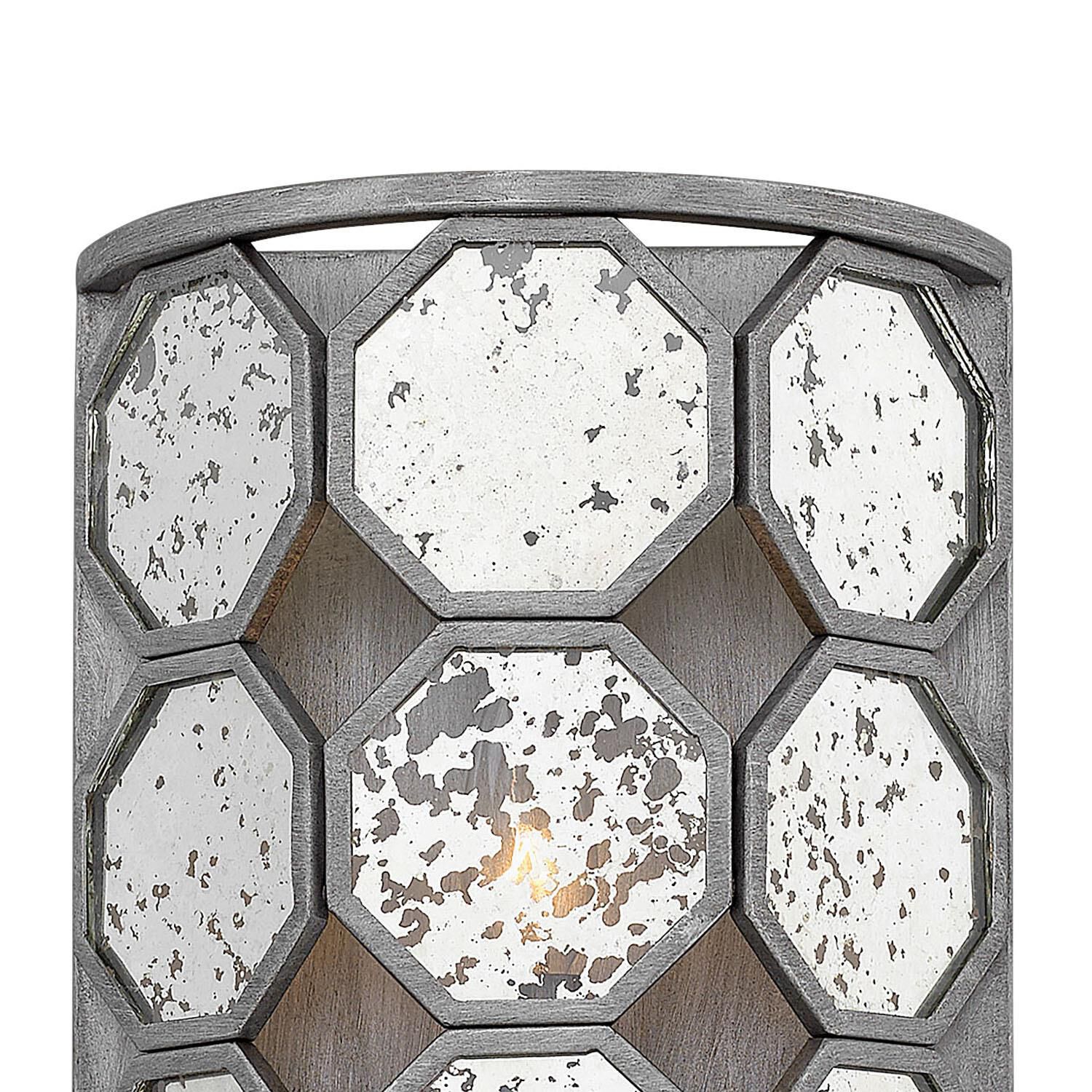 Shown in Brushed Silver finish and Antique Mirror glass