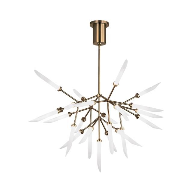 Shown in Aged Brass finish and Frost glass and Frosted Glass Flute shade