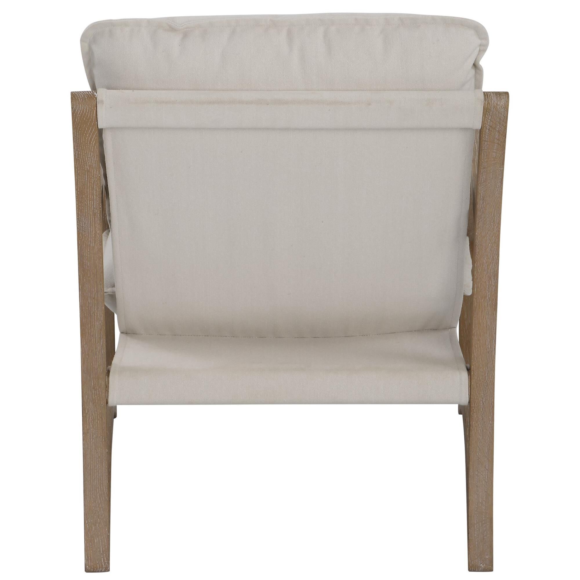 Shown in Modern Yet Casual, This Stylish Accent Chair Boasts A Sculptural Open Frame Made From Solid Oak In A finish