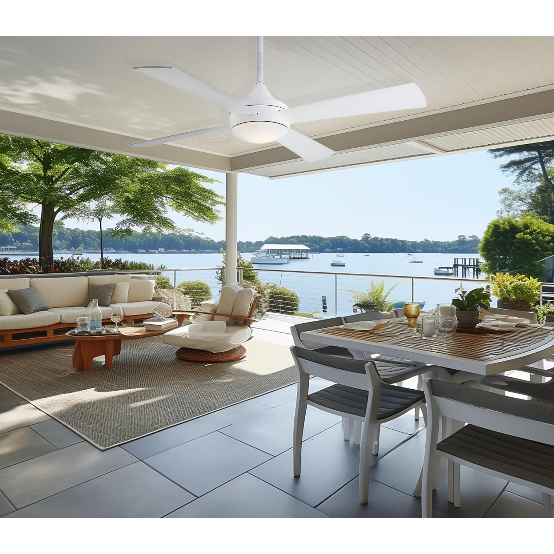 Aluma Outdoor Rated 52 Inch Ceiling Fan with Light Kit by Minka Aire