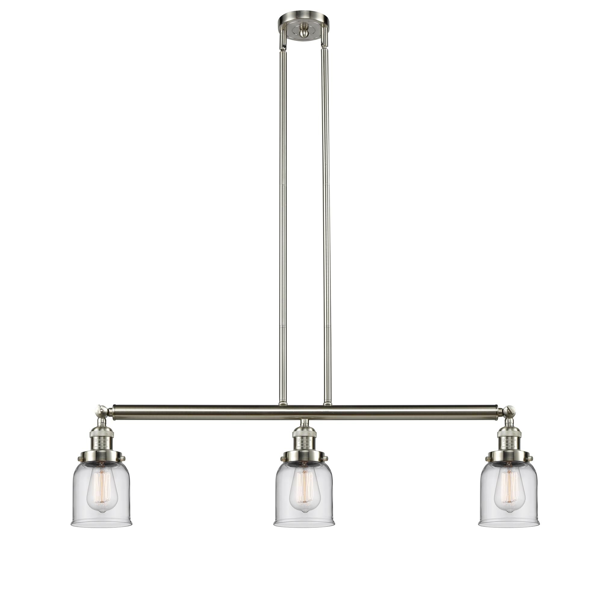 Shown in Brushed Satin Nickel finish and Clear glass