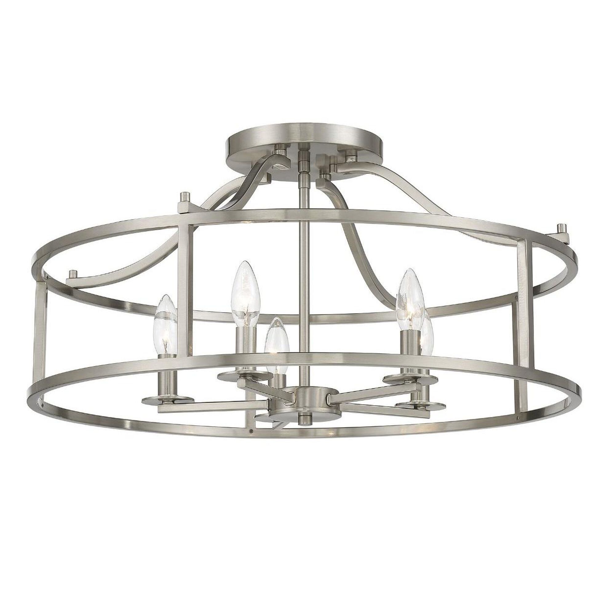 Stockton 24 Inch 5 Light Semi Flush Mount,