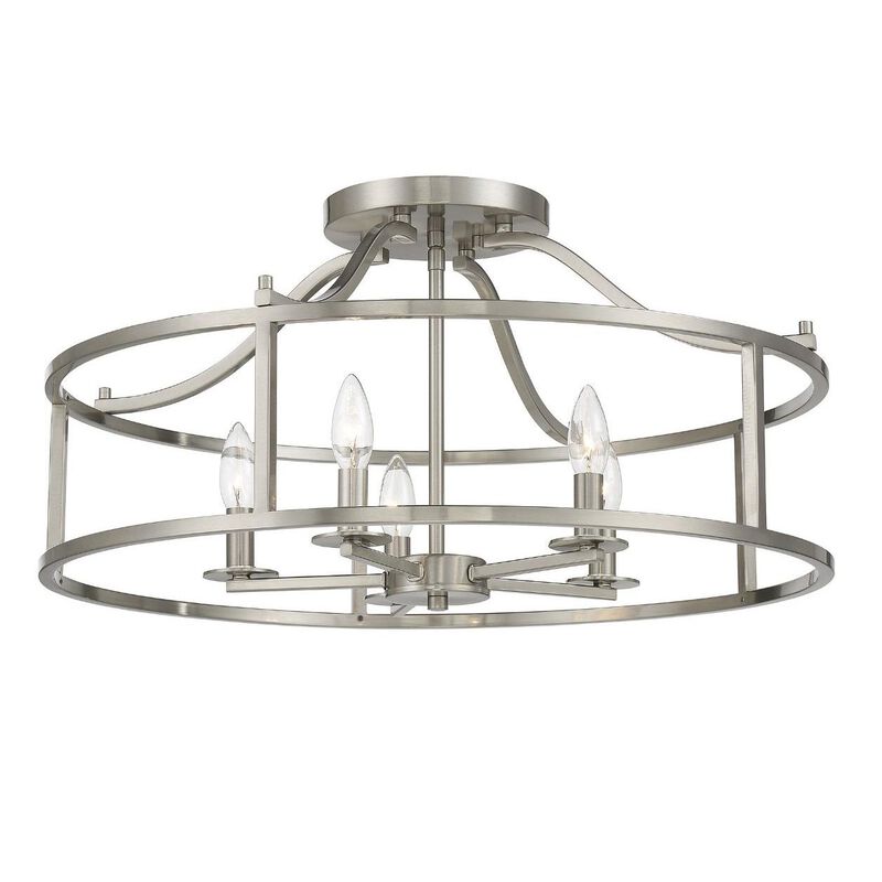 Stockton 24 Inch 5 Light Semi Flush Mount by Savoy House