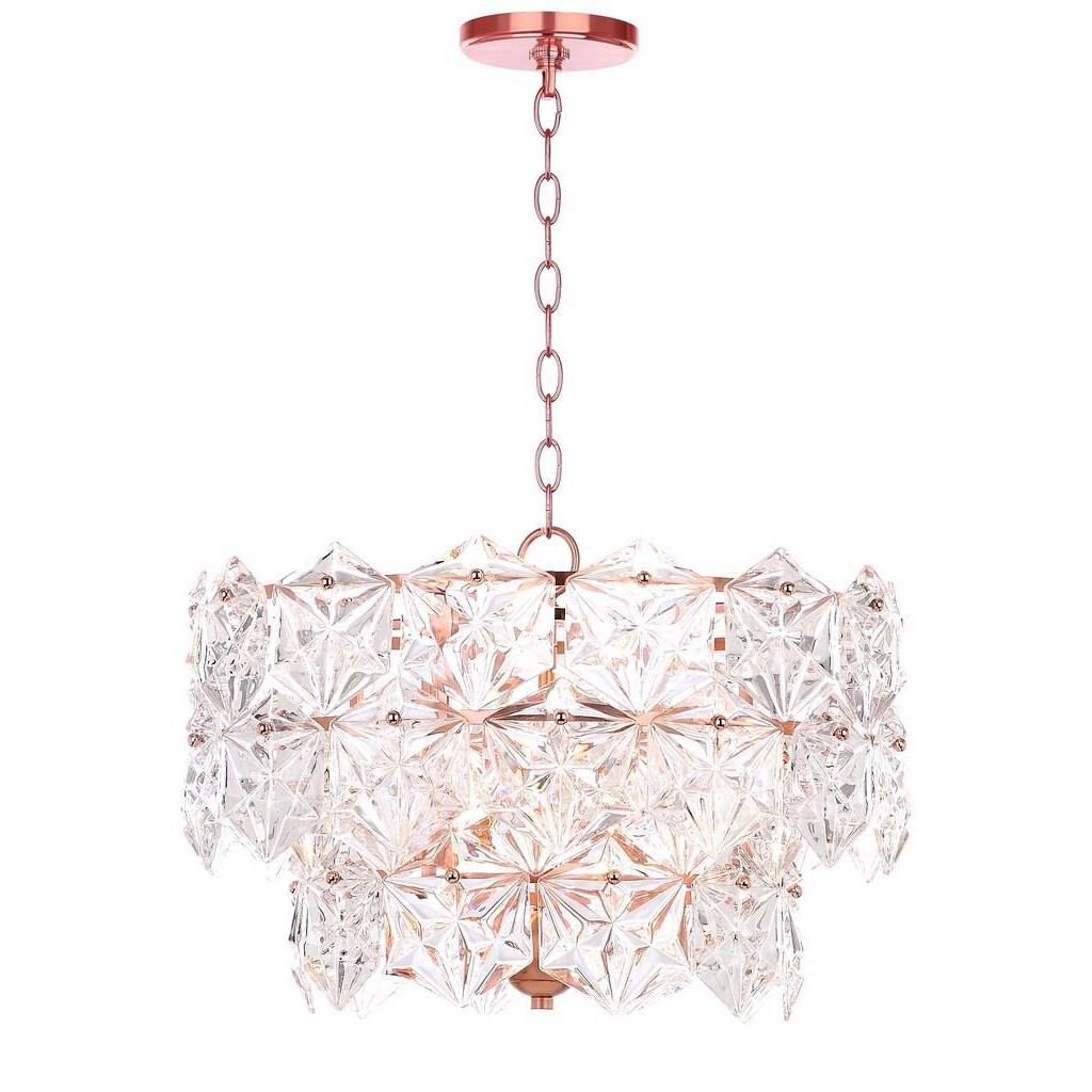 Shown in Copper finish and Clear glass