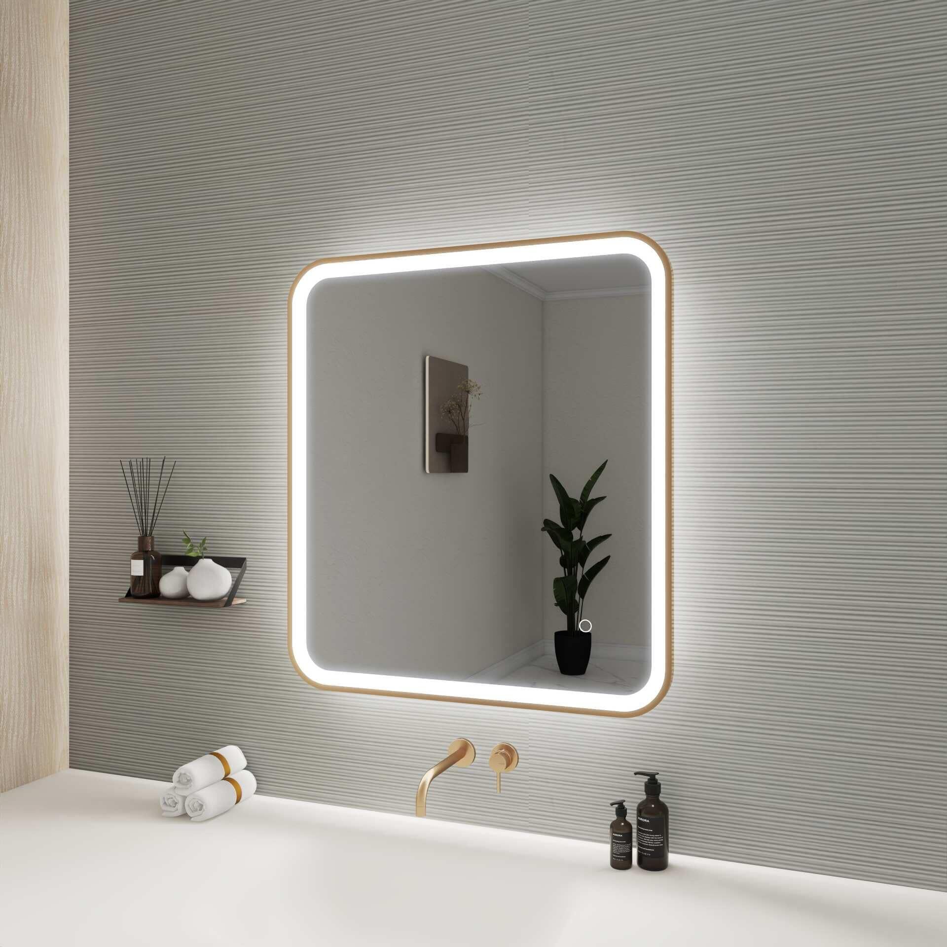 Harmoni 30 Inch Rectangular LED Lighted Mirror by Elegant Decor