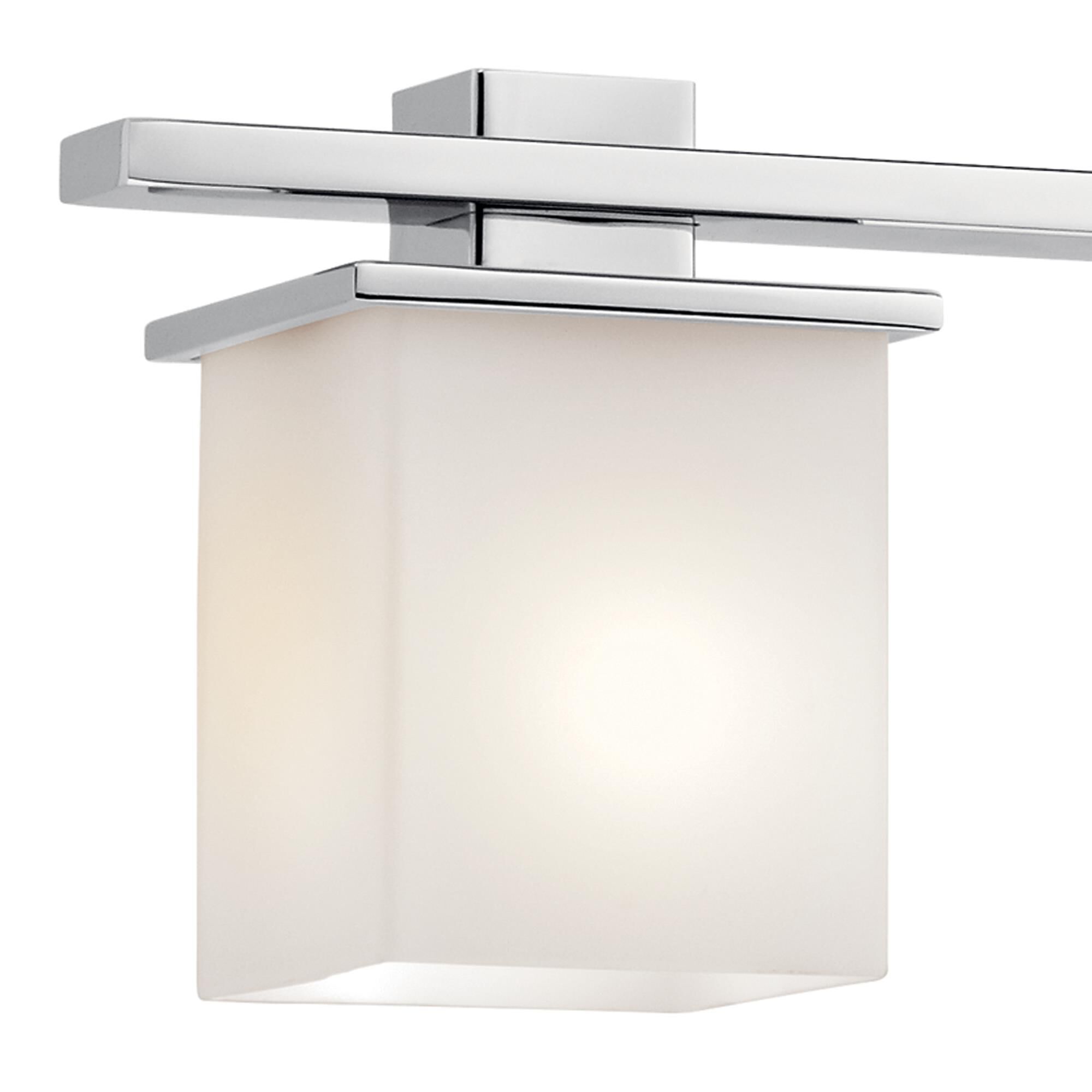 Shown in Chrome finish and Satin Etched Cased Opal glass