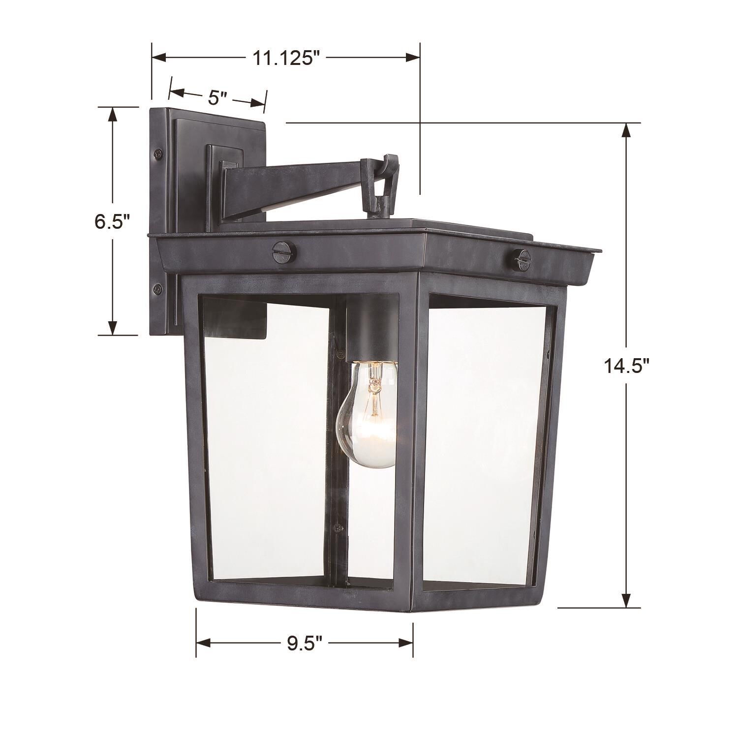 Crystorama Belmont 14 Inch Tall Outdoor Wall Light