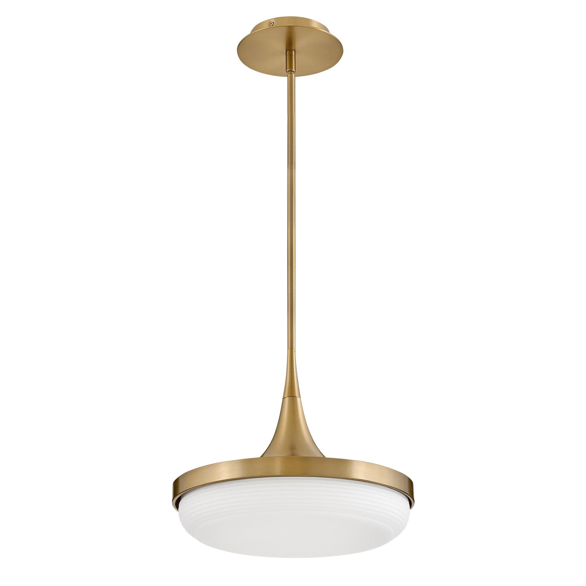 Shown in Lacquered Brass finish and Cased Opal glass