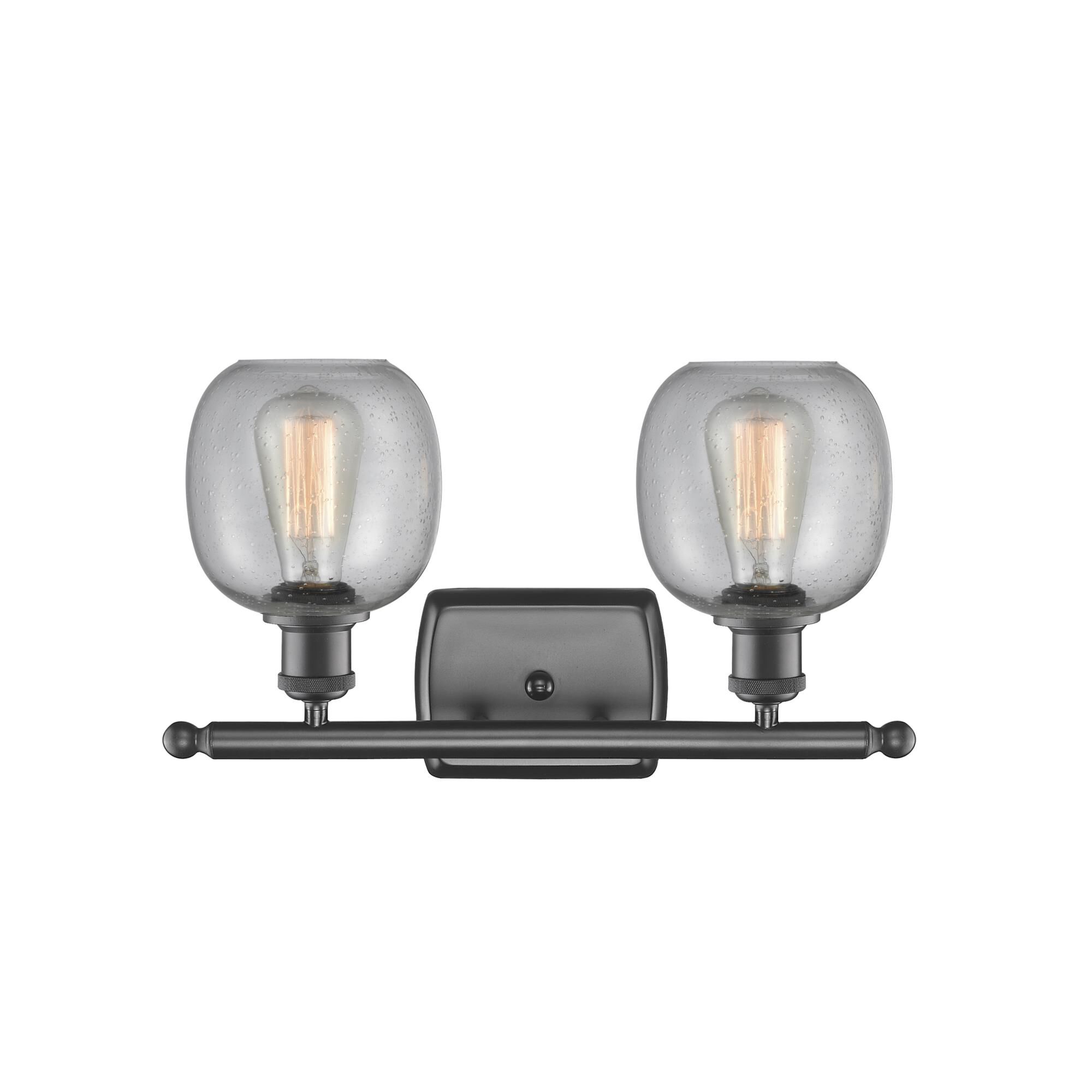 Shown in Oil Rubbed Bronze finish and Clear Seedy glass