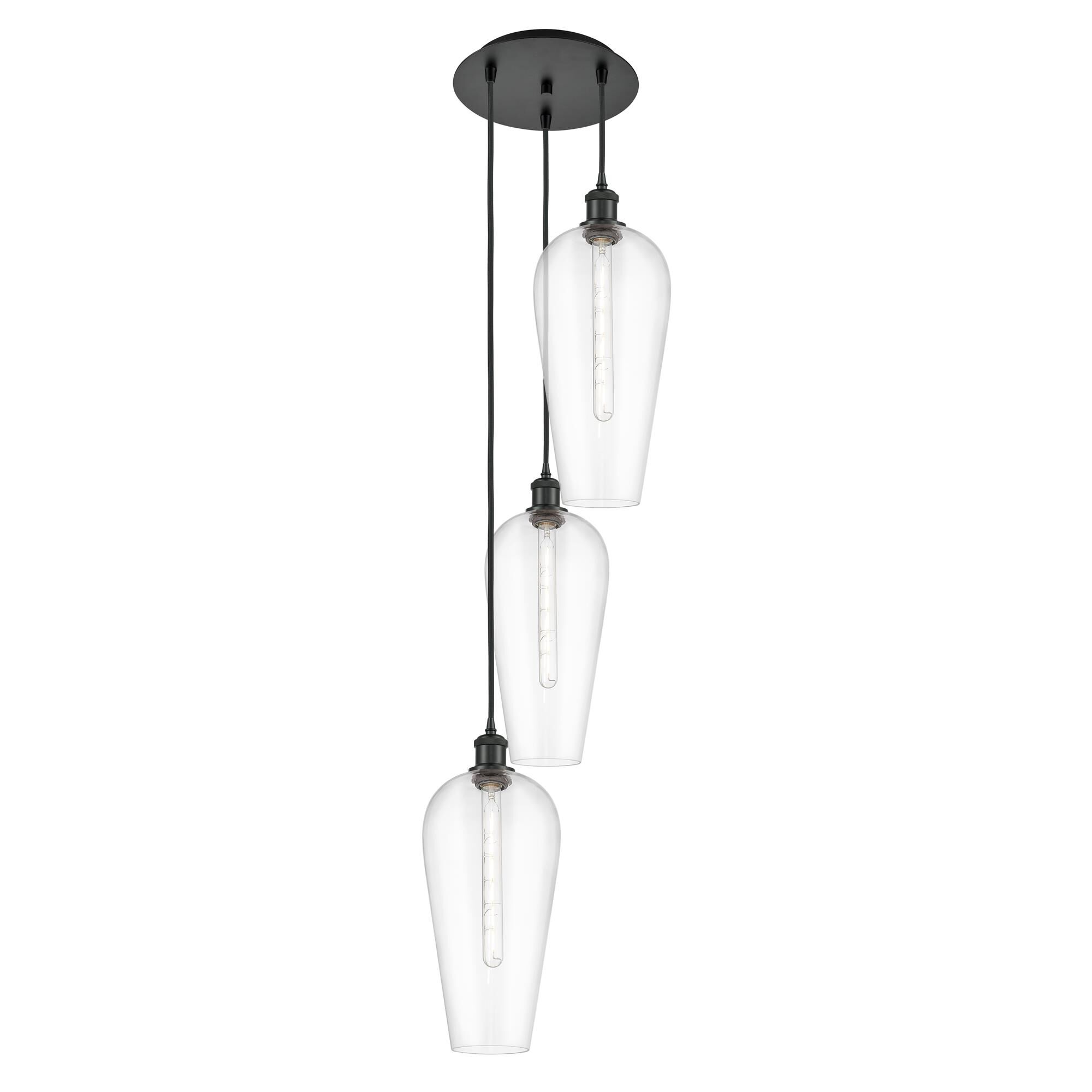 Shown in Matte Black finish and Clear glass