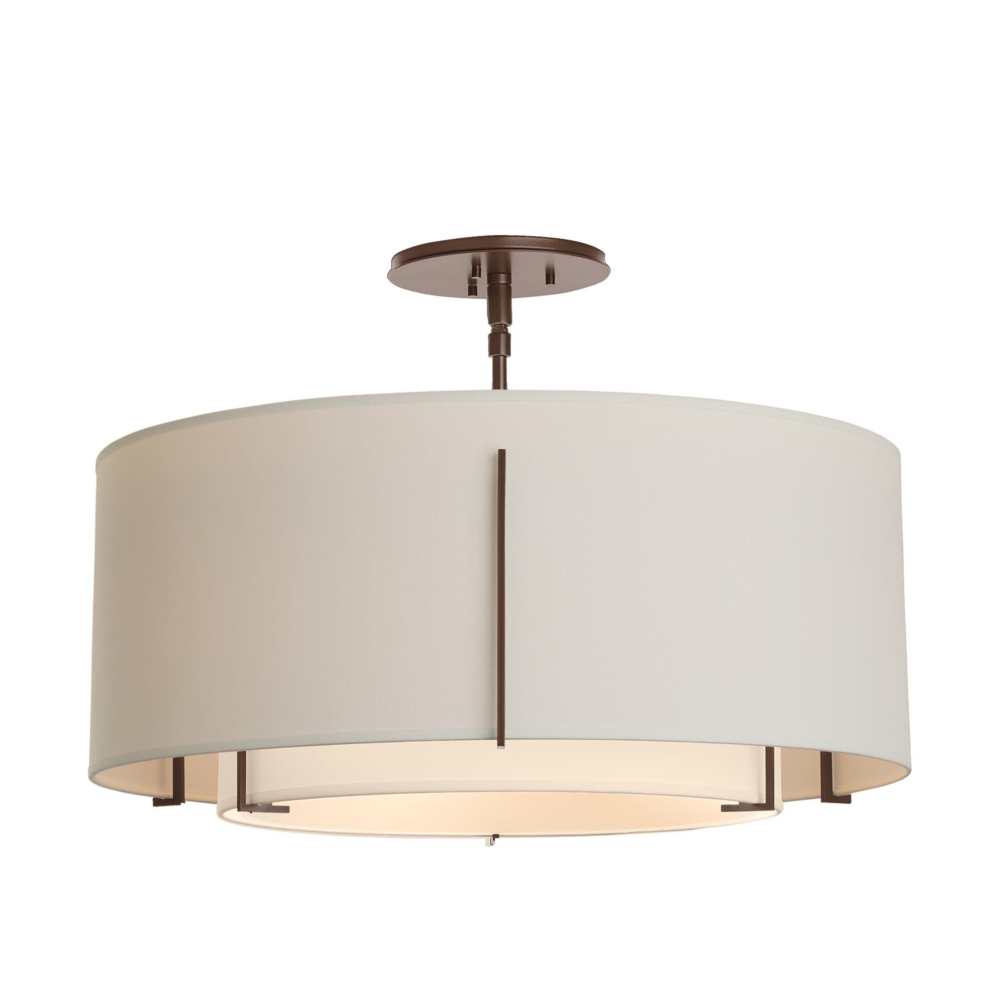 Exos 22 Inch 3 Light Semi Flush Mount by Hubbardton Forge