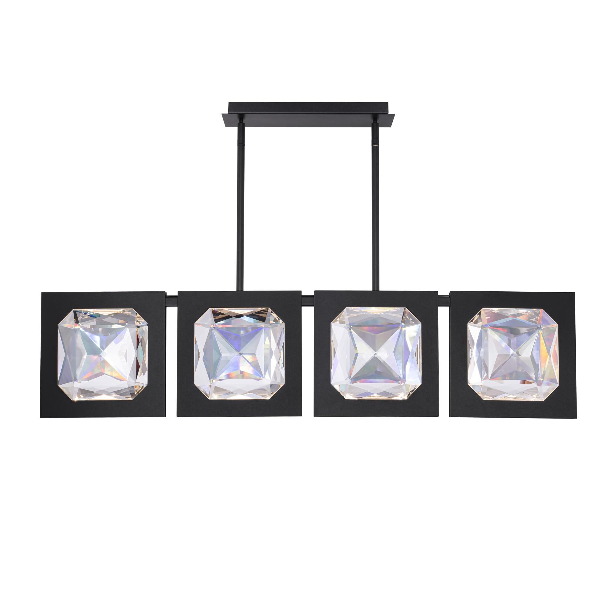 Shown in Black finish and Clear Optic Crystal glass