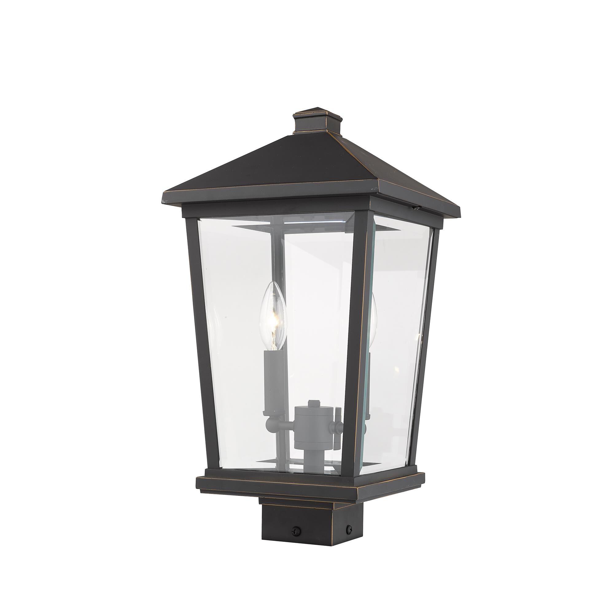 Shown in Oil Rubbed Bronze finish and Glass shade
