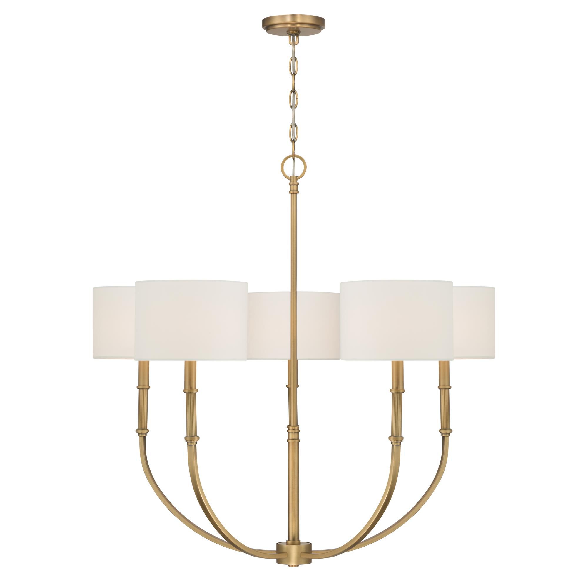 Shown in Legacy Brass finish and White shade