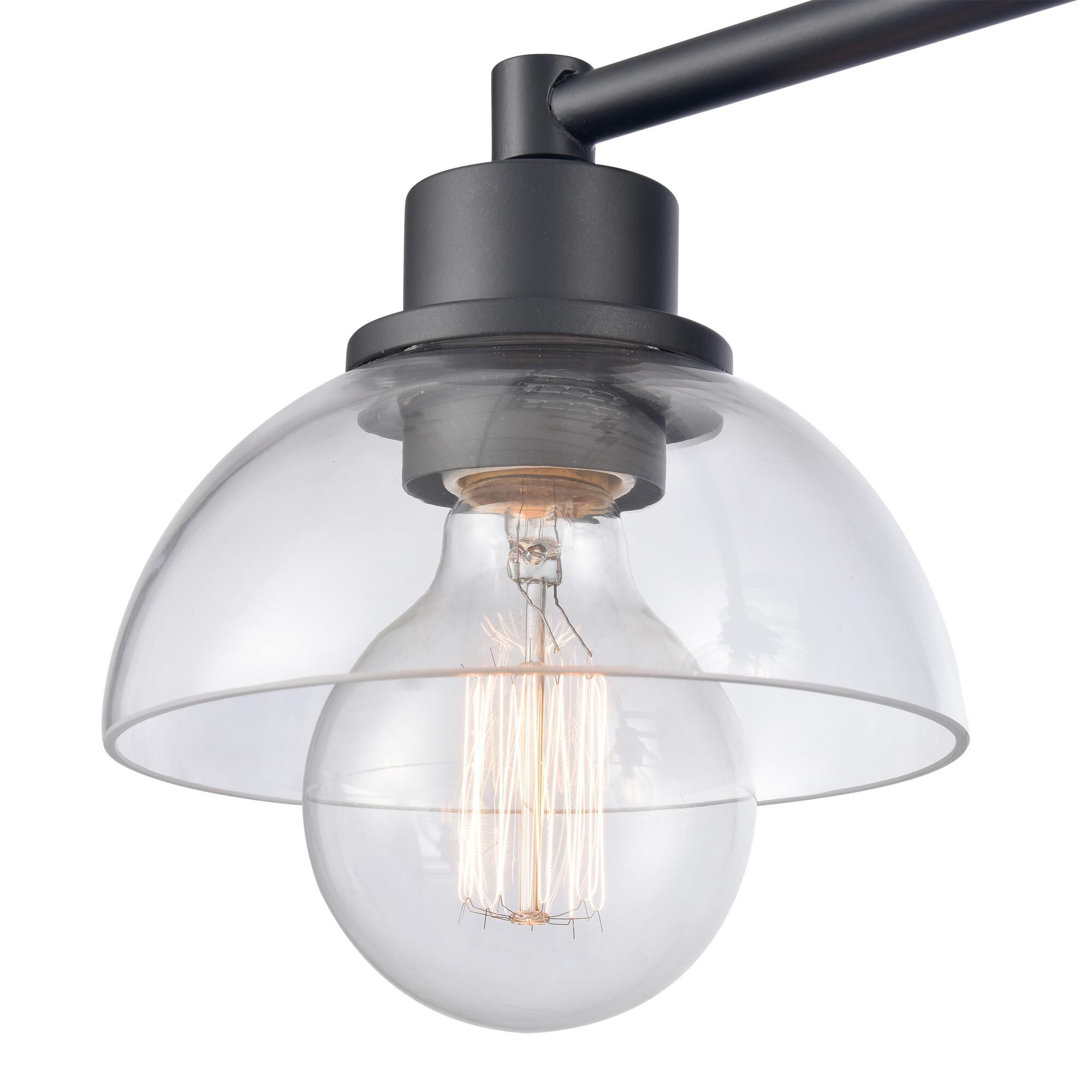 Shown in Matte Black finish and Clear Handblown  Shade glass and Clear Handblown Glass shade