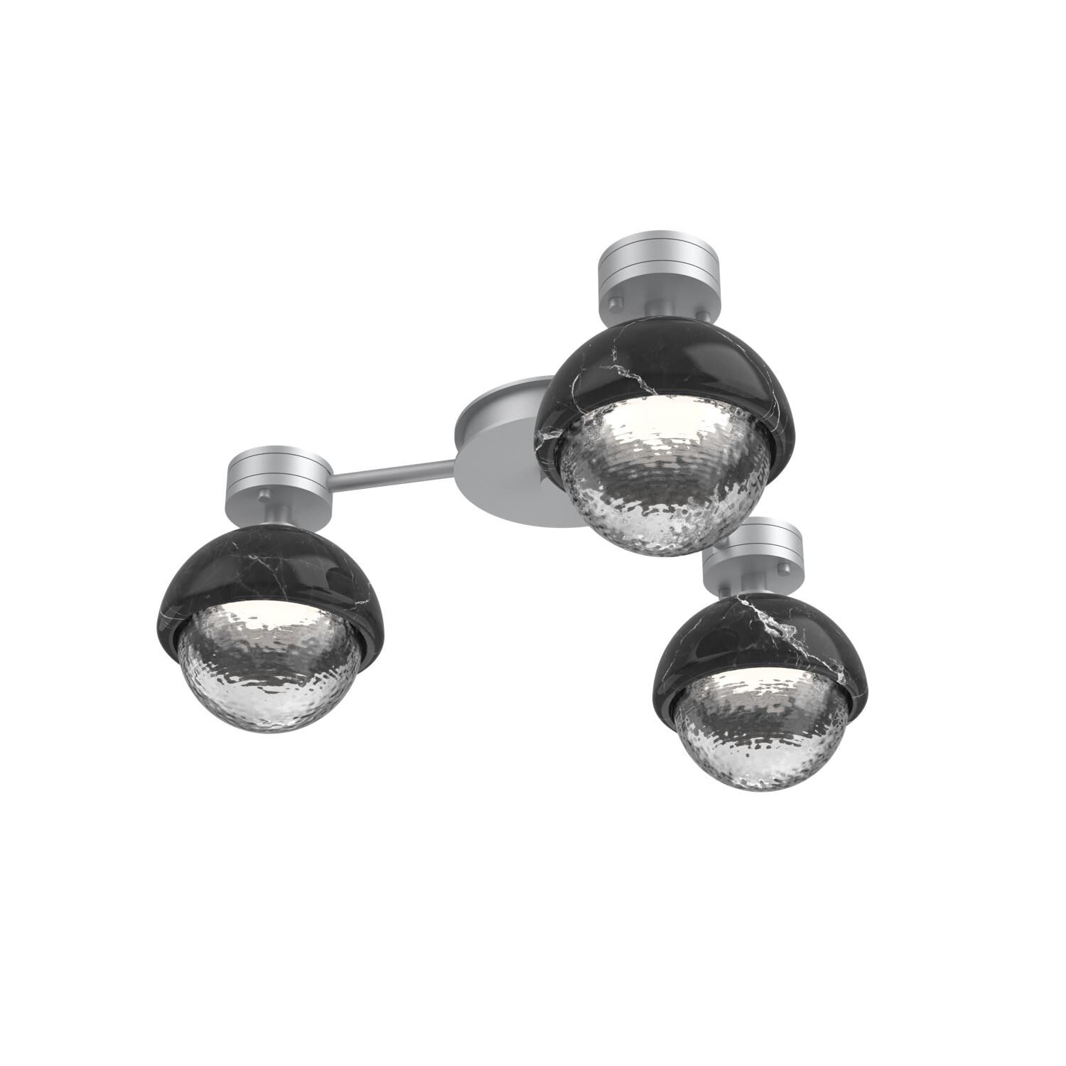 Shown in Classic Silver finish and Clear glass and Black Marble accent