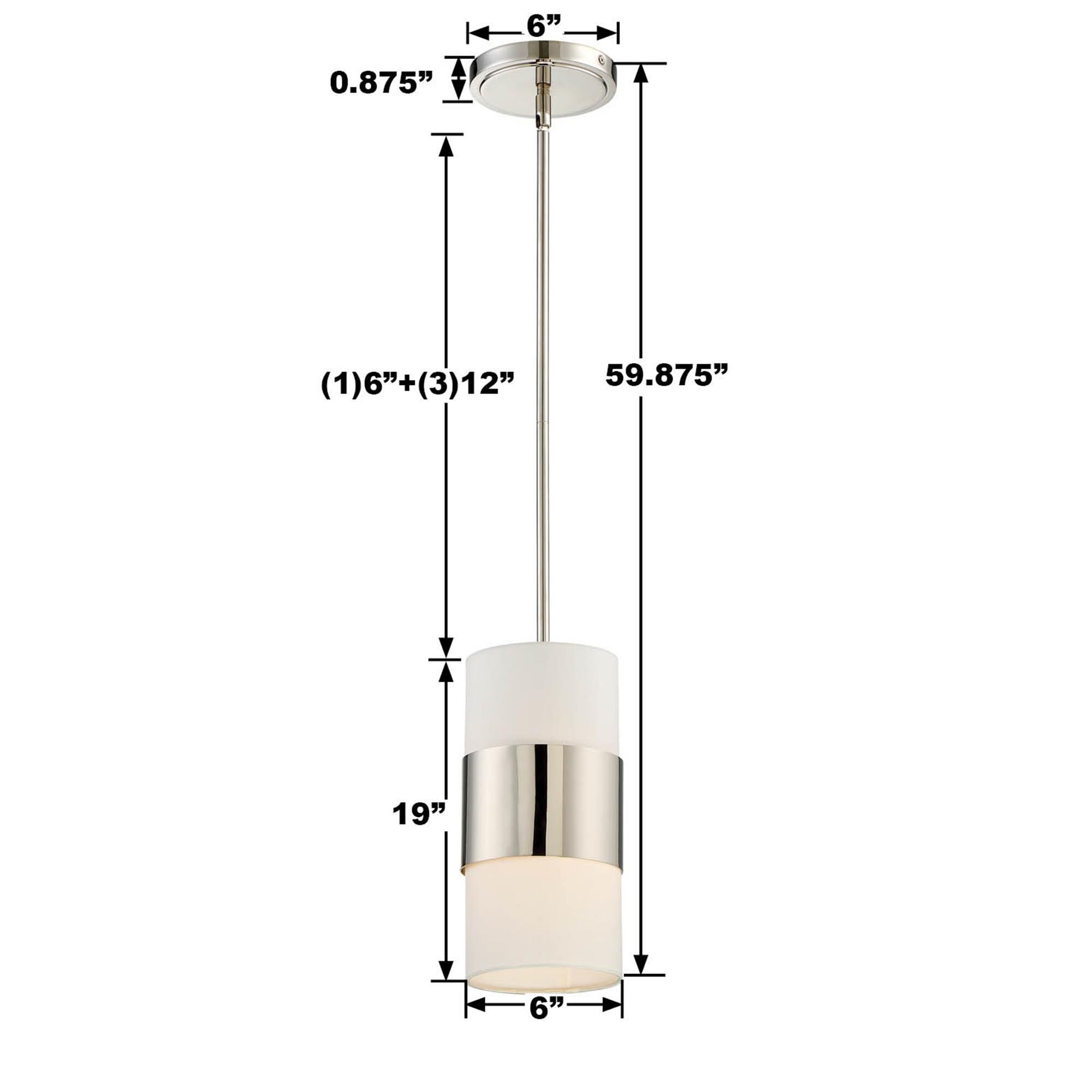 Shown in Polished Nickel finish and Silk glass and White shade