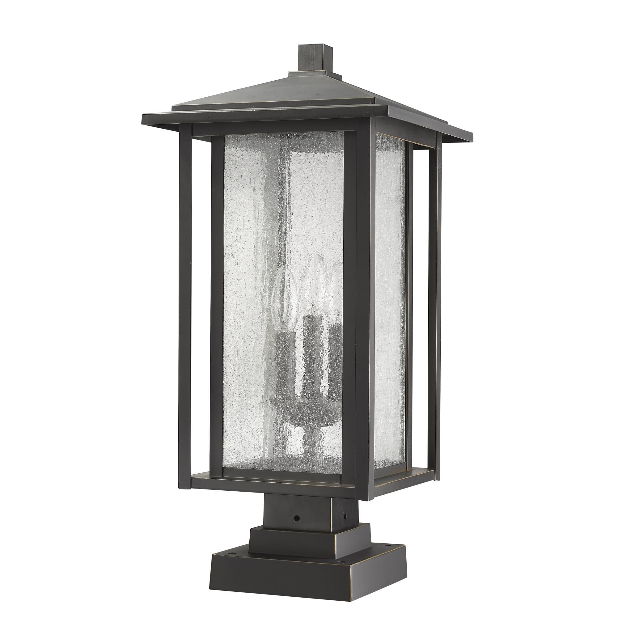 Shown in Oil Rubbed Bronze finish and Glass shade