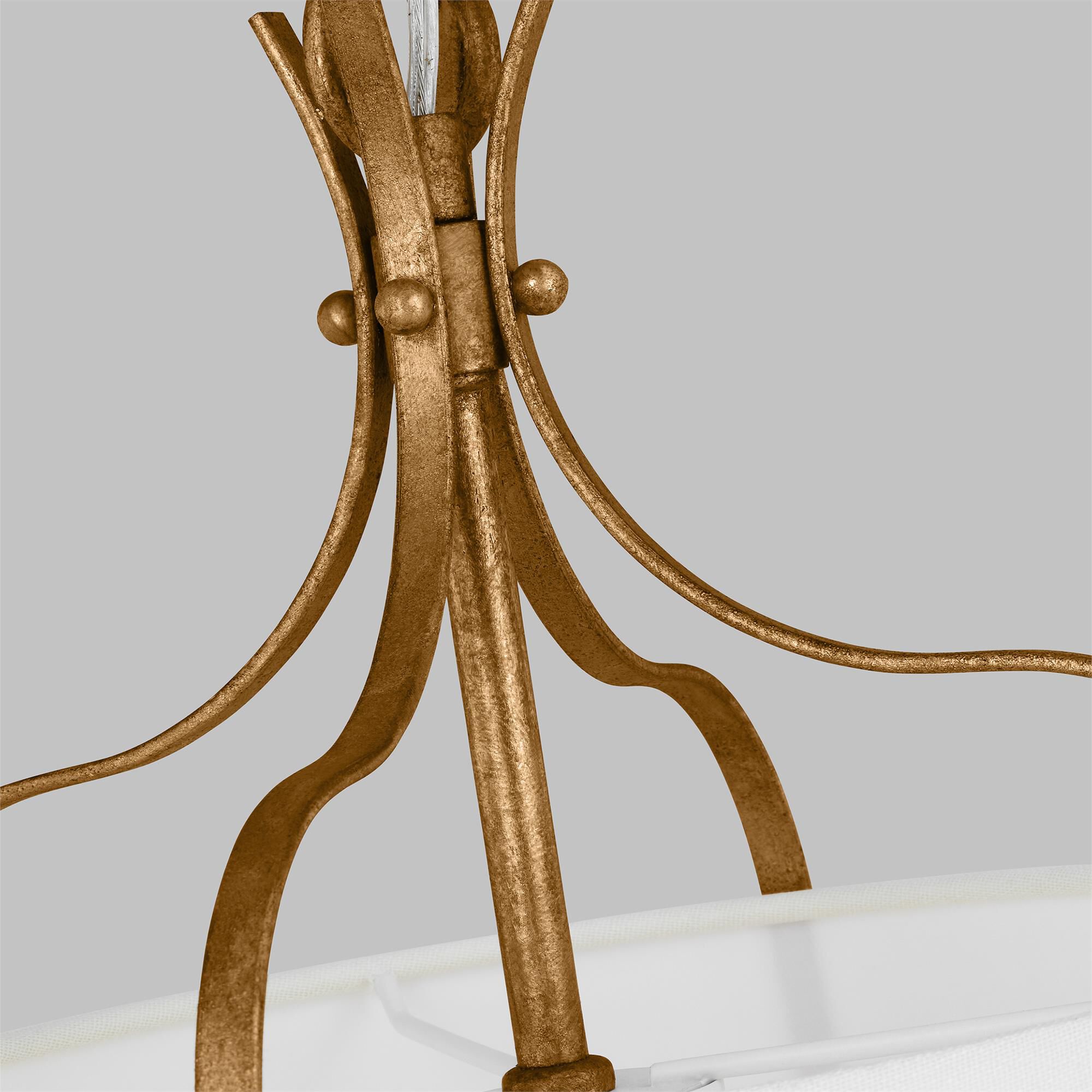 Shown in Antique Gild finish and White LinenLinen shade
