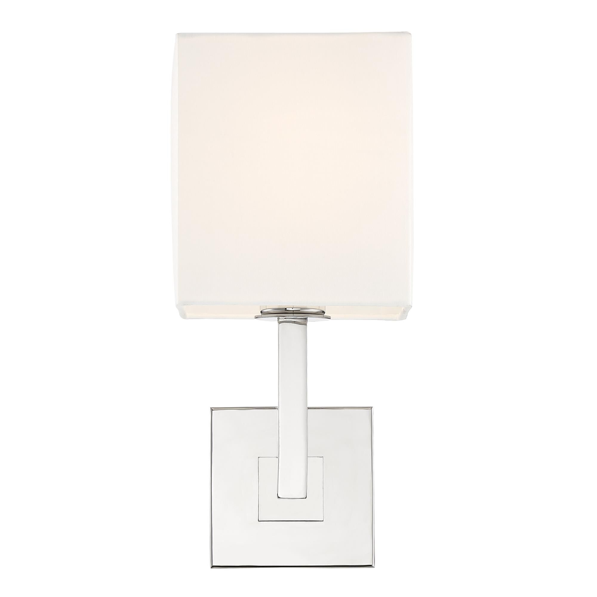 Shown in Polished Nickel finish and White Silk shade