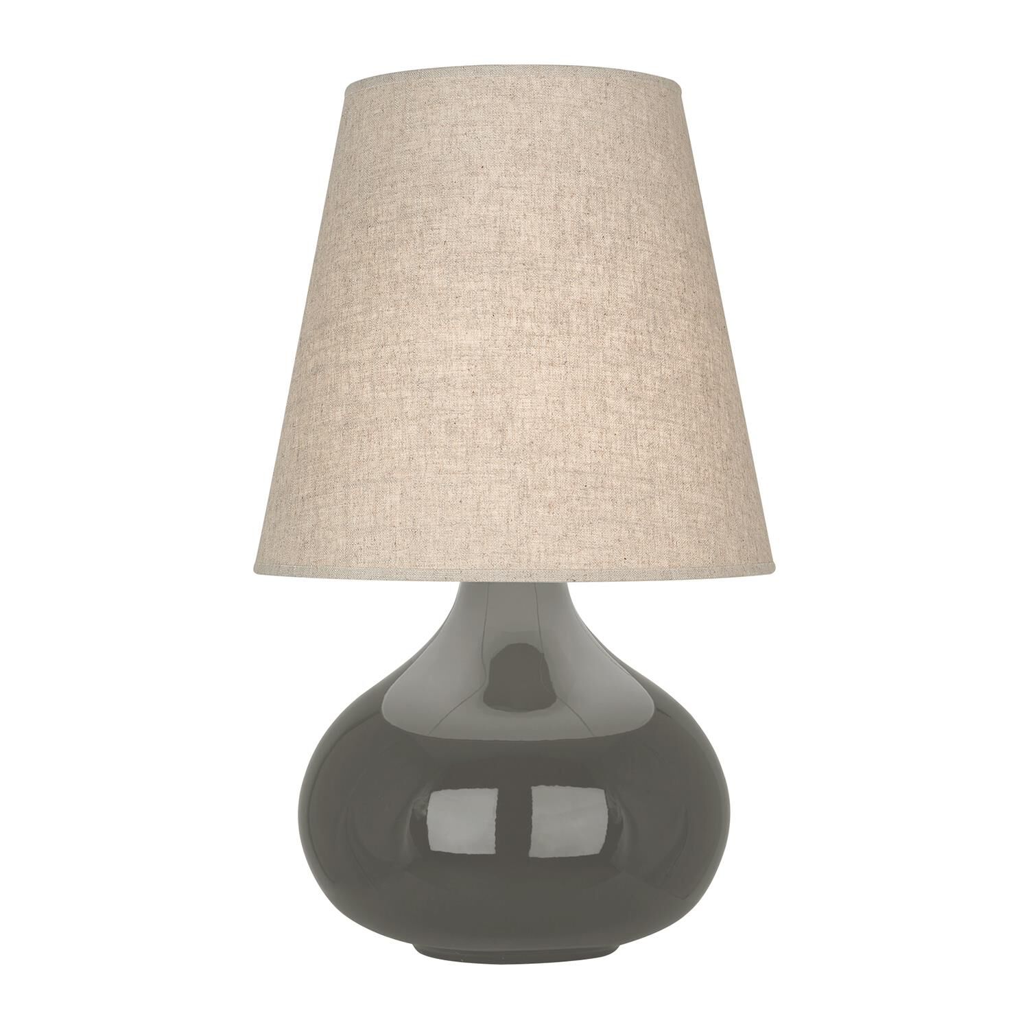 Shown in Ash Glazed Ceramic finish and Buff Linen shade