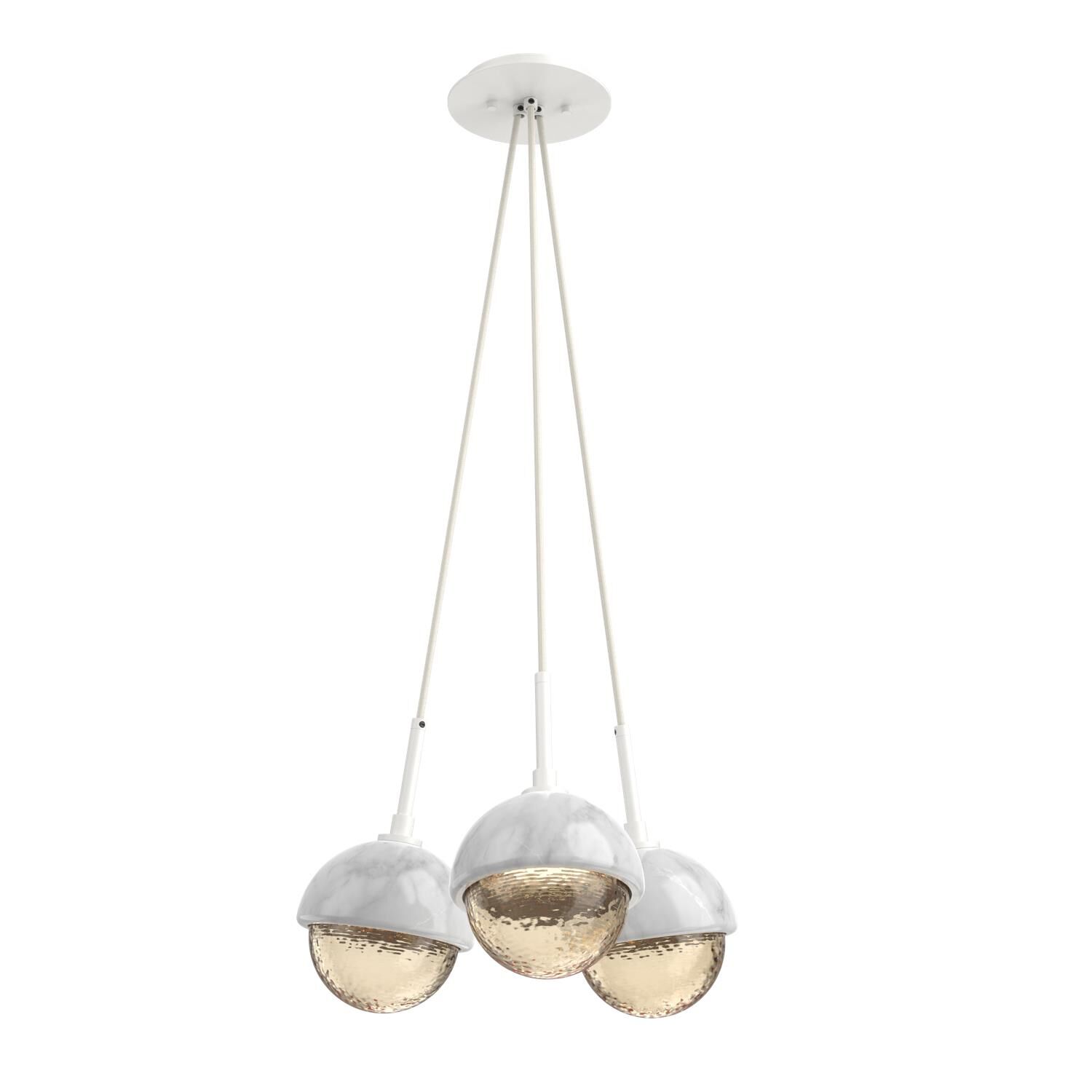 Shown in Salt White finish and Amber glass and White Marble accent
