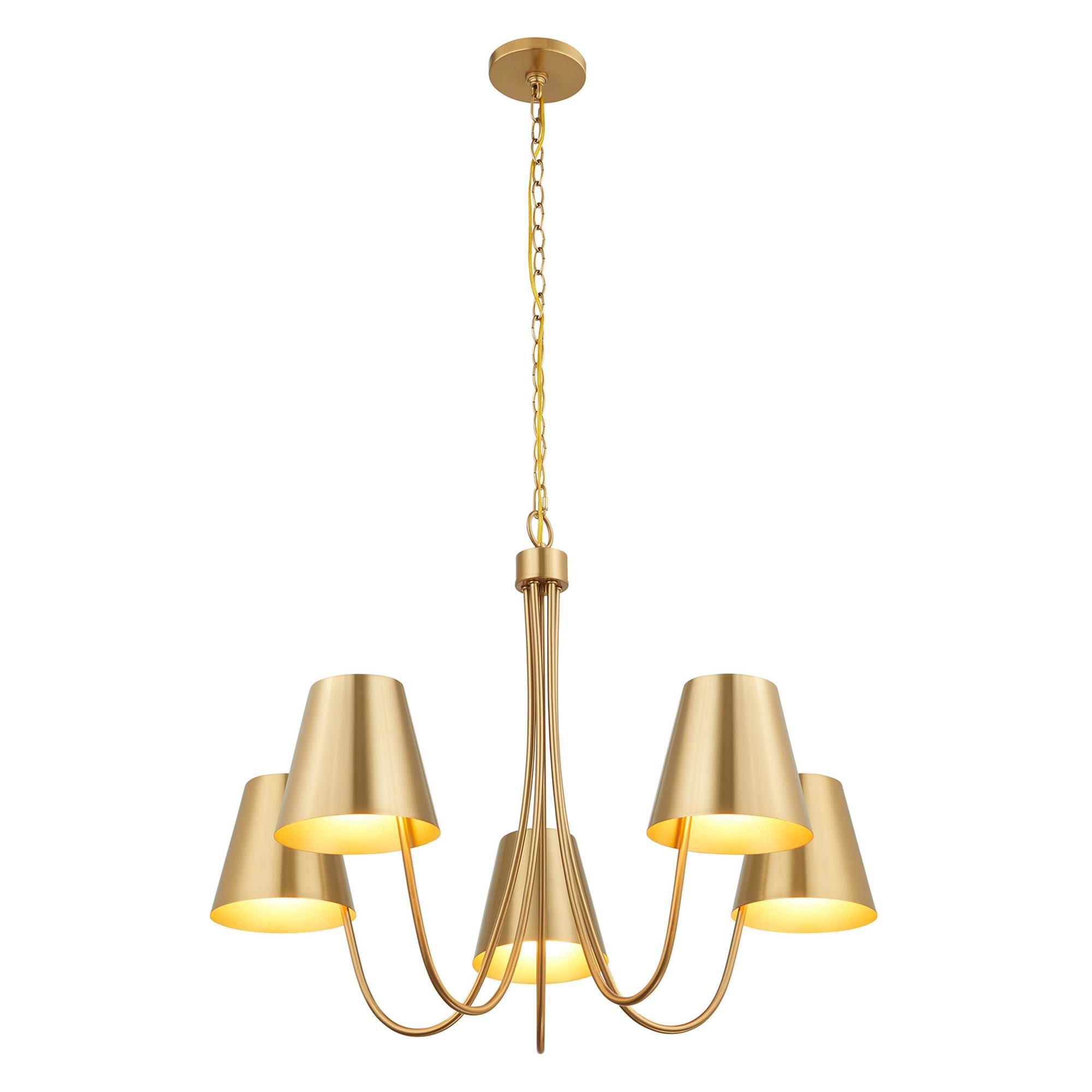 Shown in Natural Brass finish and Metal shade
