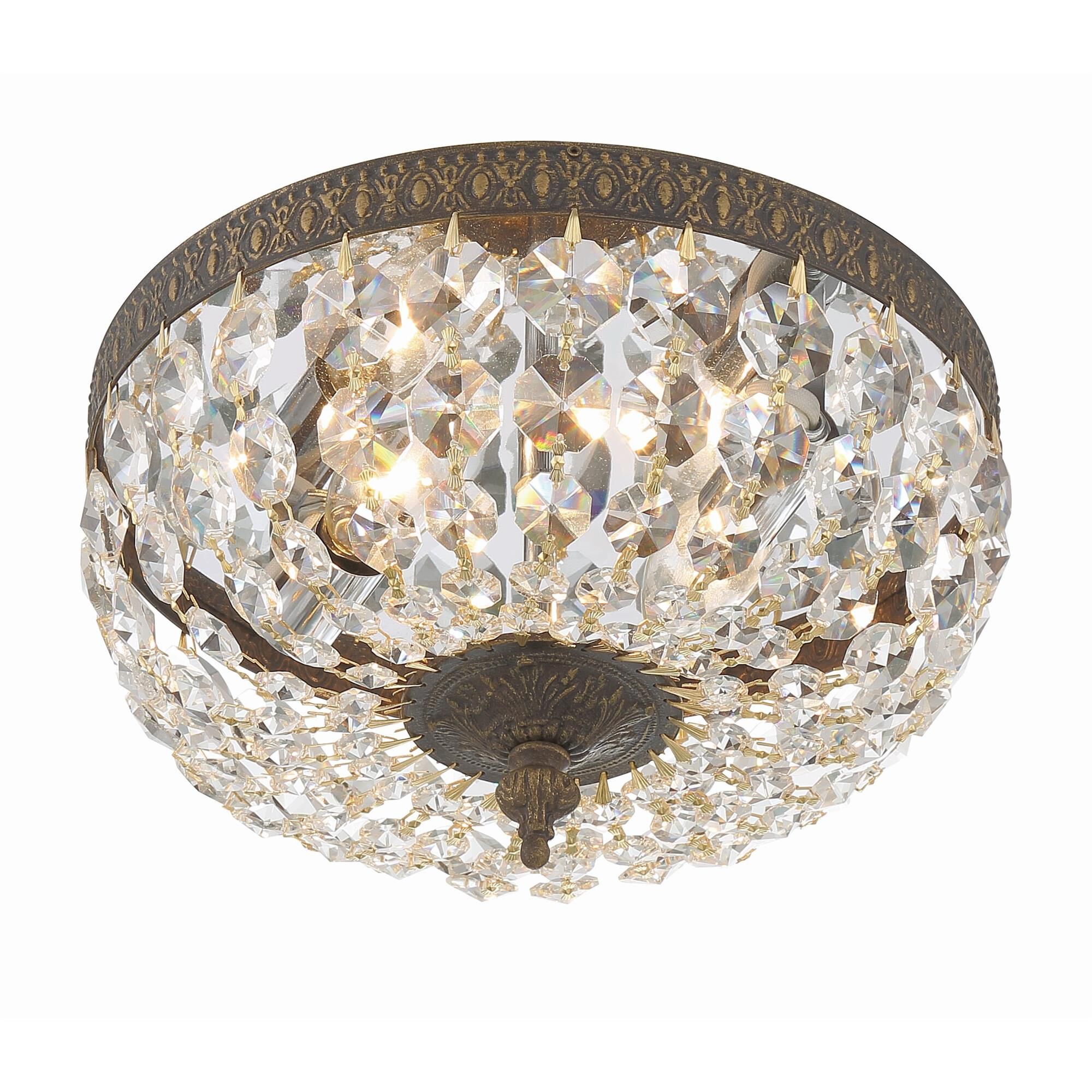 Shown in English Bronze finish and Hand Cut Crystal crystal