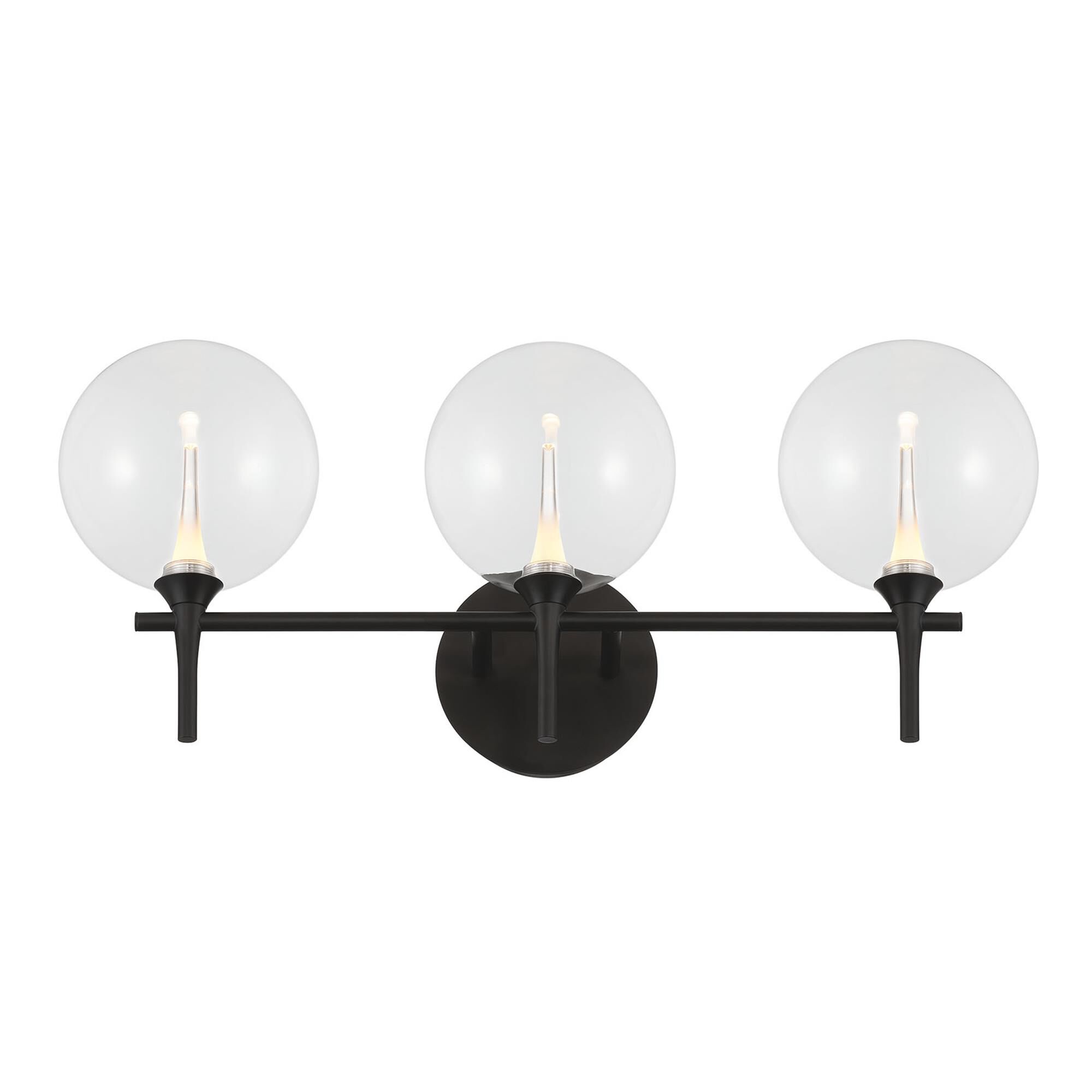 Shown in Black finish and Clear glass