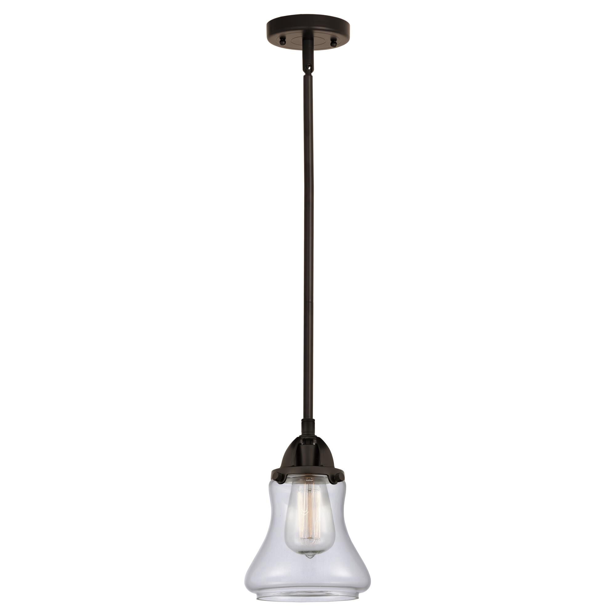 Shown in Oil Rubbed Bronze finish and Clear Bellmont glass and No Shade shade