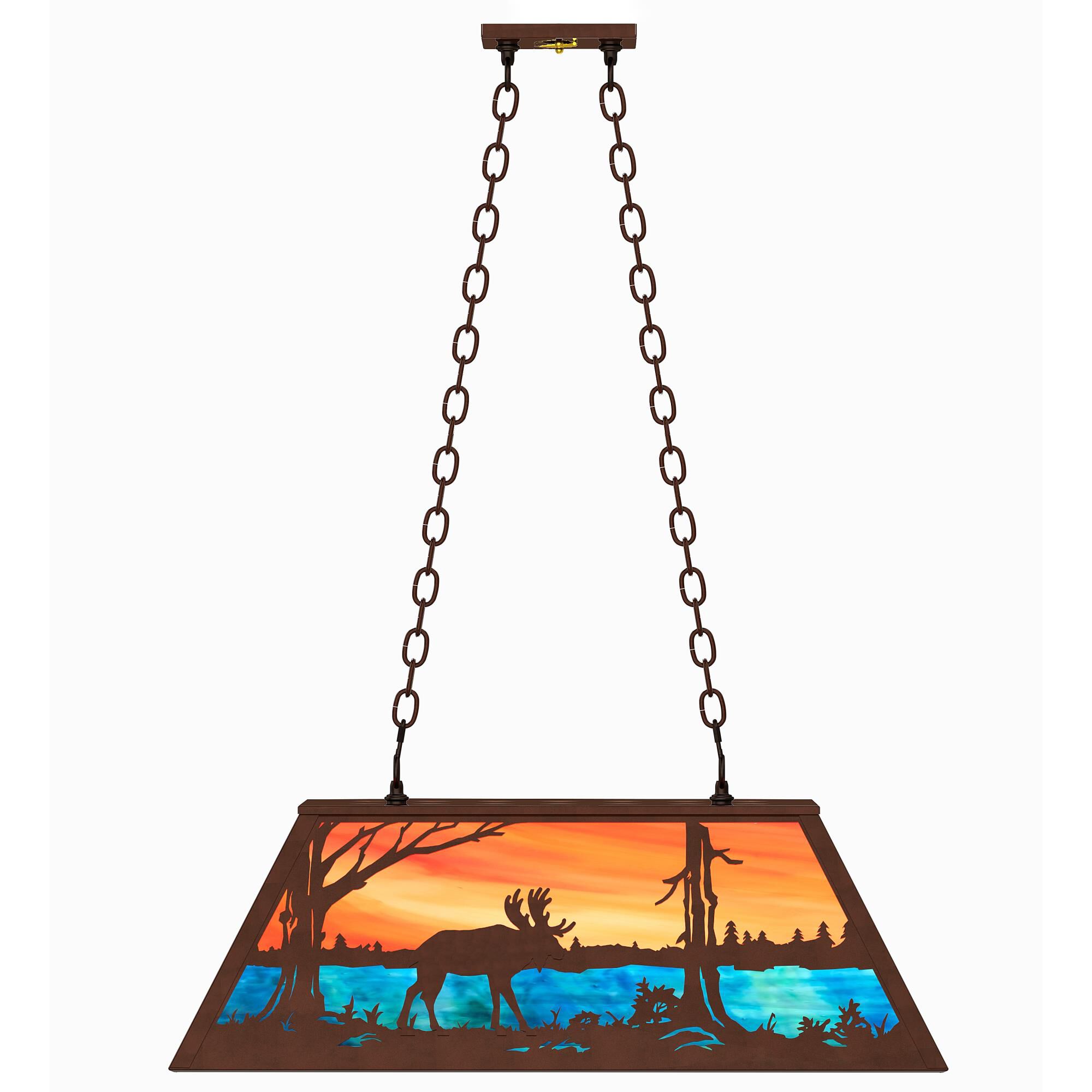 Moose At Lake 33 Inch 6 Light Linear Suspension Light by Meyda Lighting