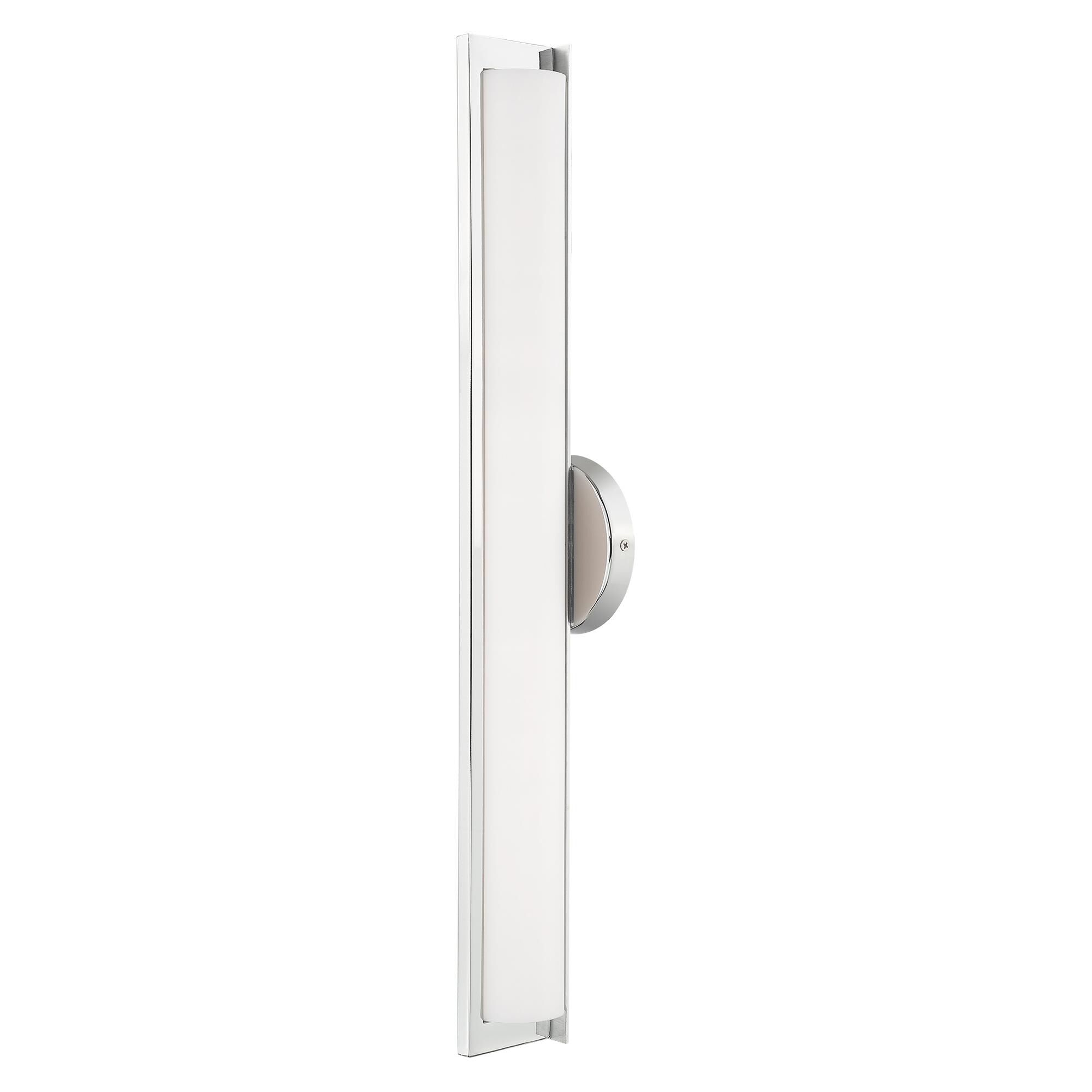 Shown in Polished Chrome finish and Satin White Acrylic shade