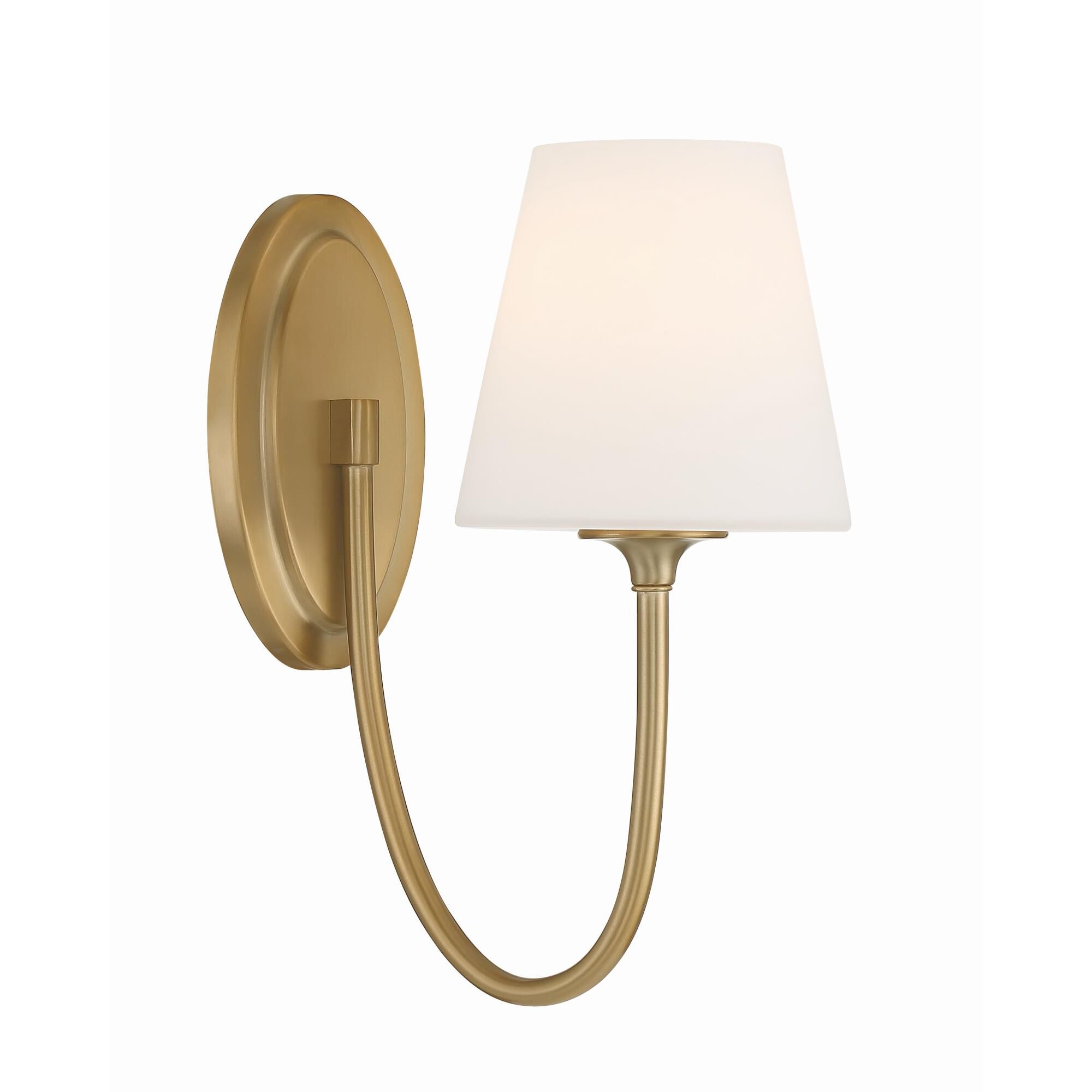 Shown in Vibrant Gold finish and Glass shade