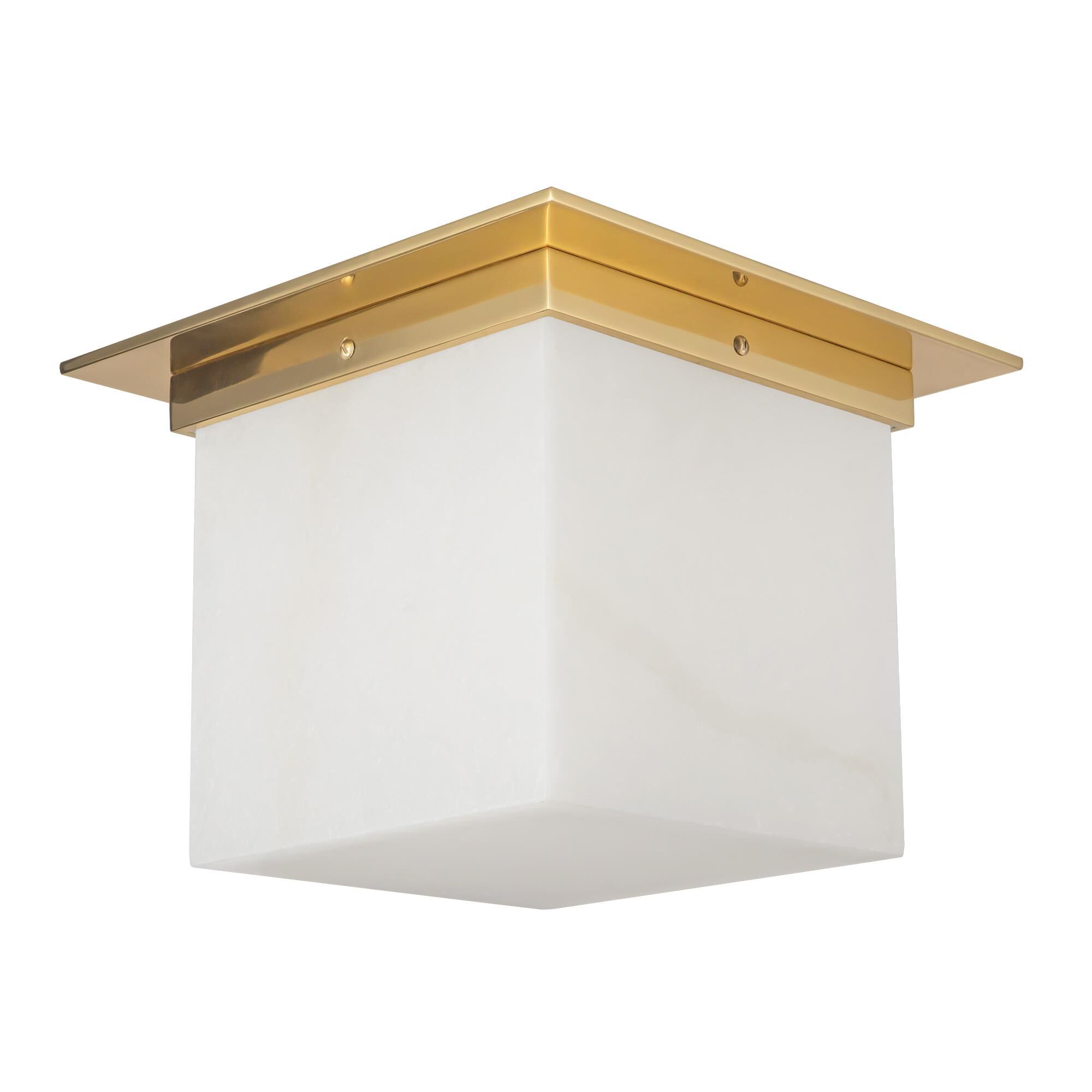Shown in Patina Brass finish and Alabaster glass