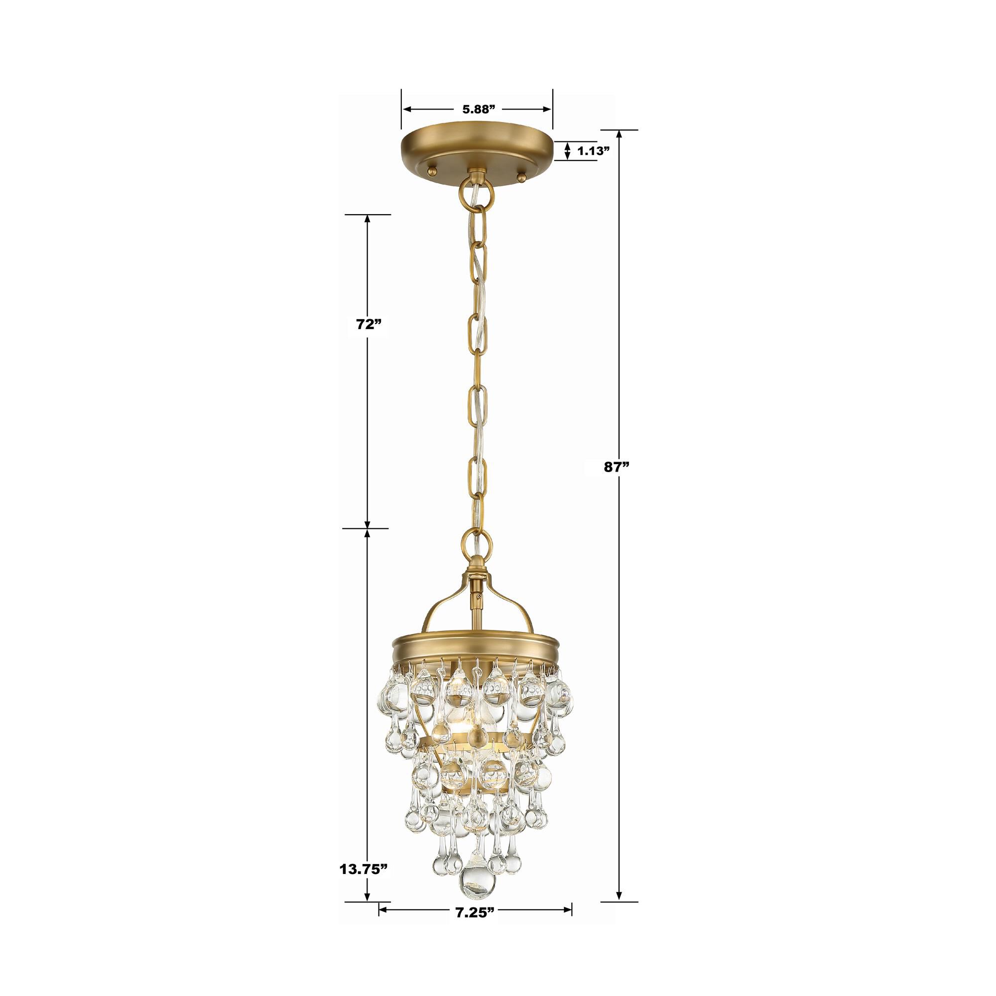 Shown in Vibrant Gold finish and Clear Glass Drops crystal
