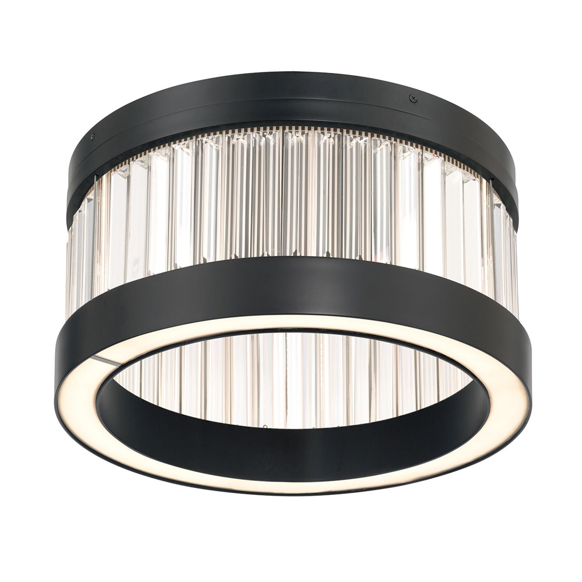 Shown in Matte Black finish and Clear Crystal glass