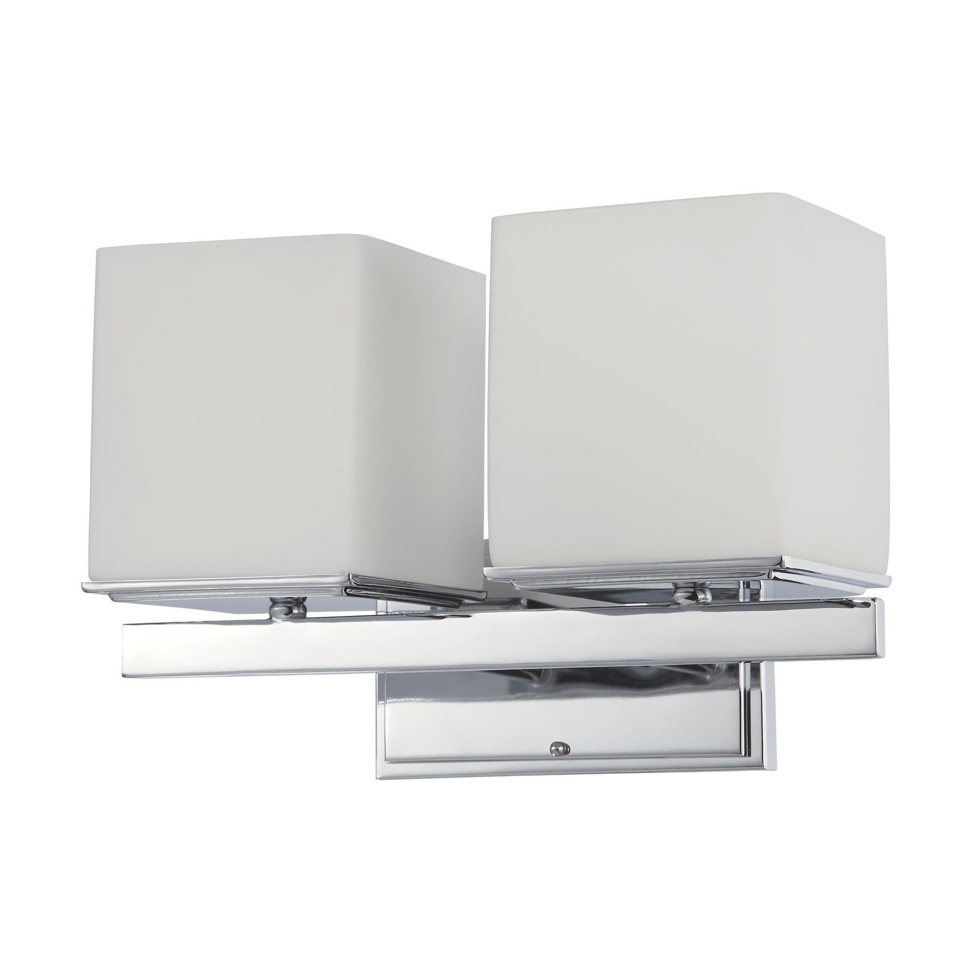 Shown in Polished Chrome finish and Satin White glass