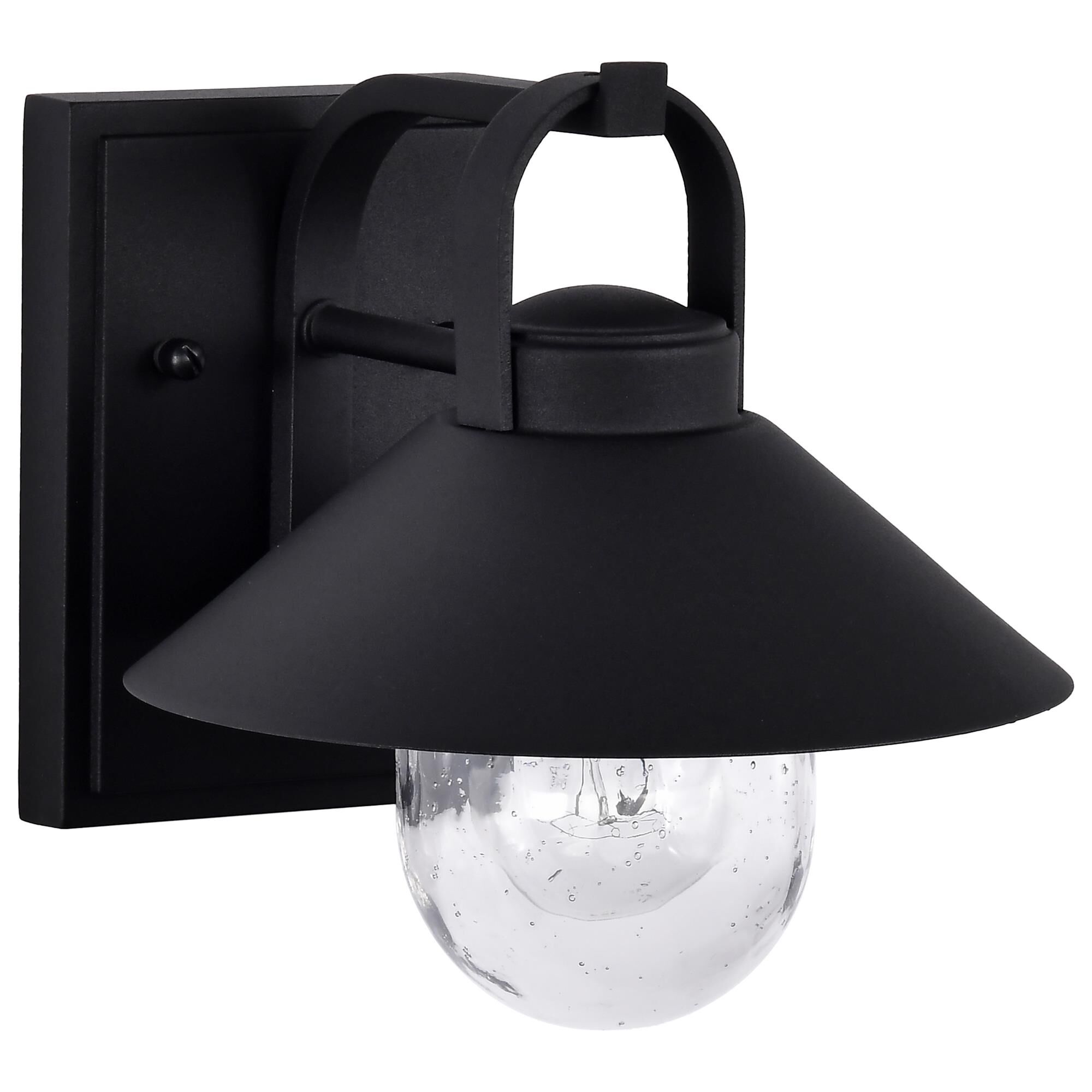Shown in Black finish and Clear Seeded glass