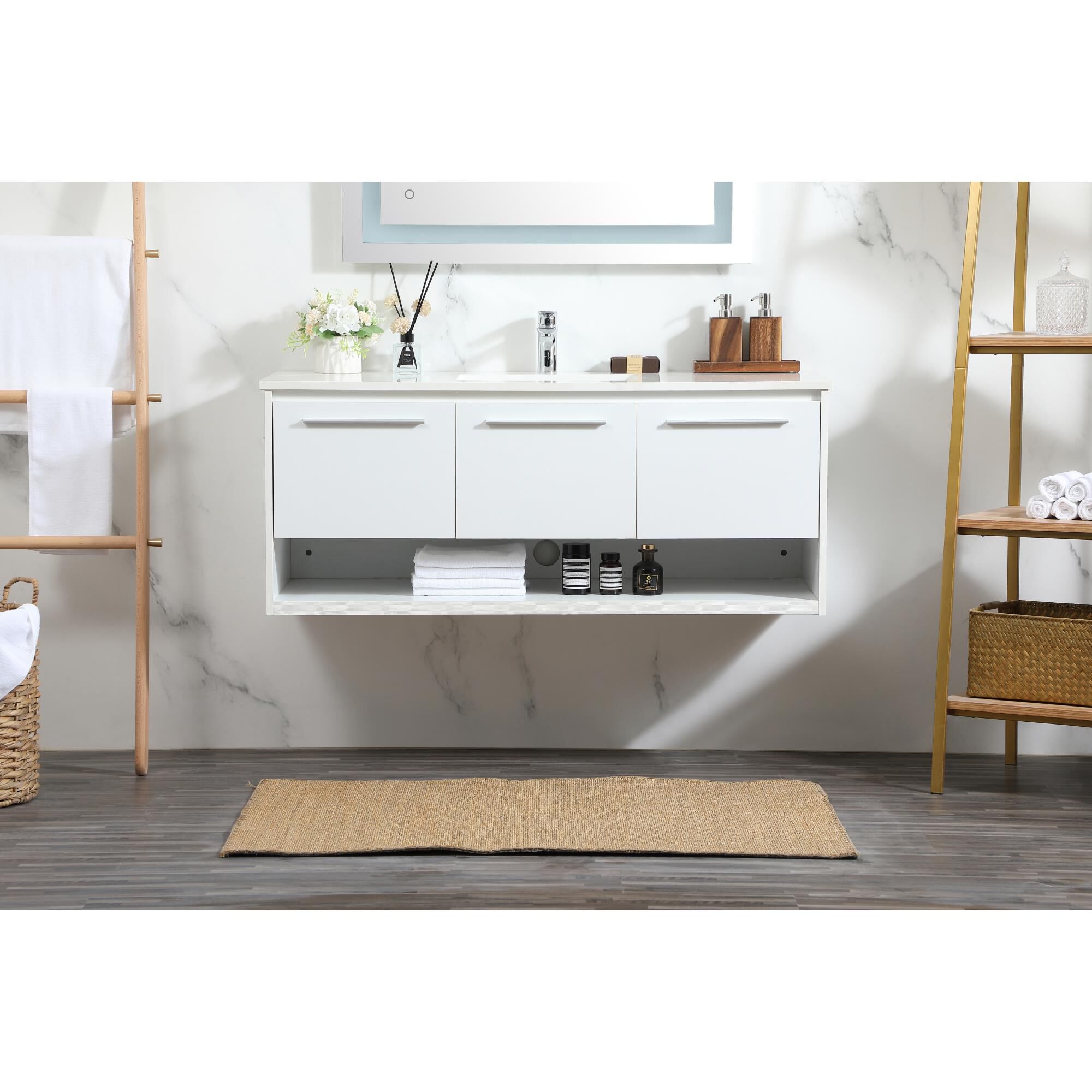 Shown in White finish