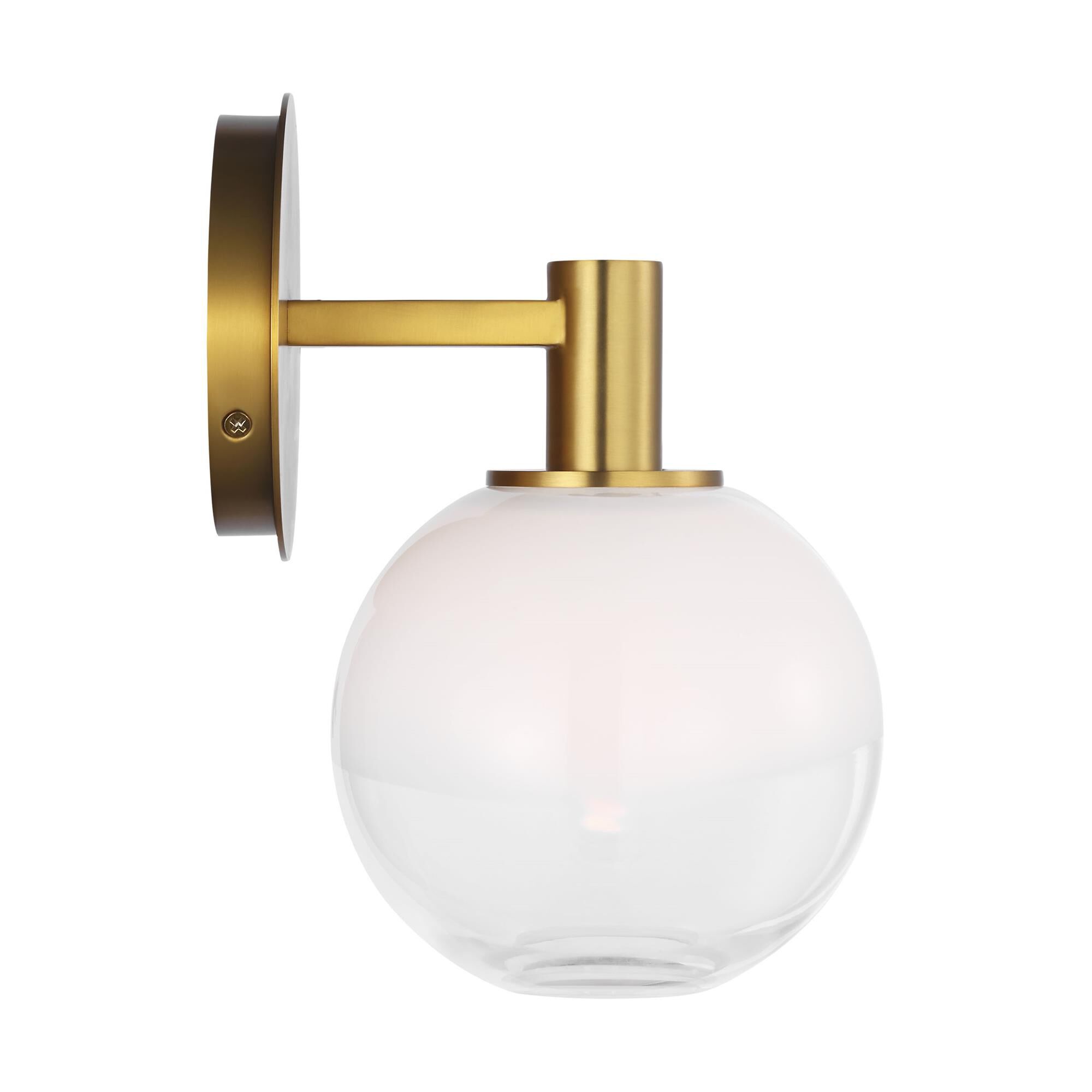 Shown in Burnished Brass finish and Milk and Clear Mix glass